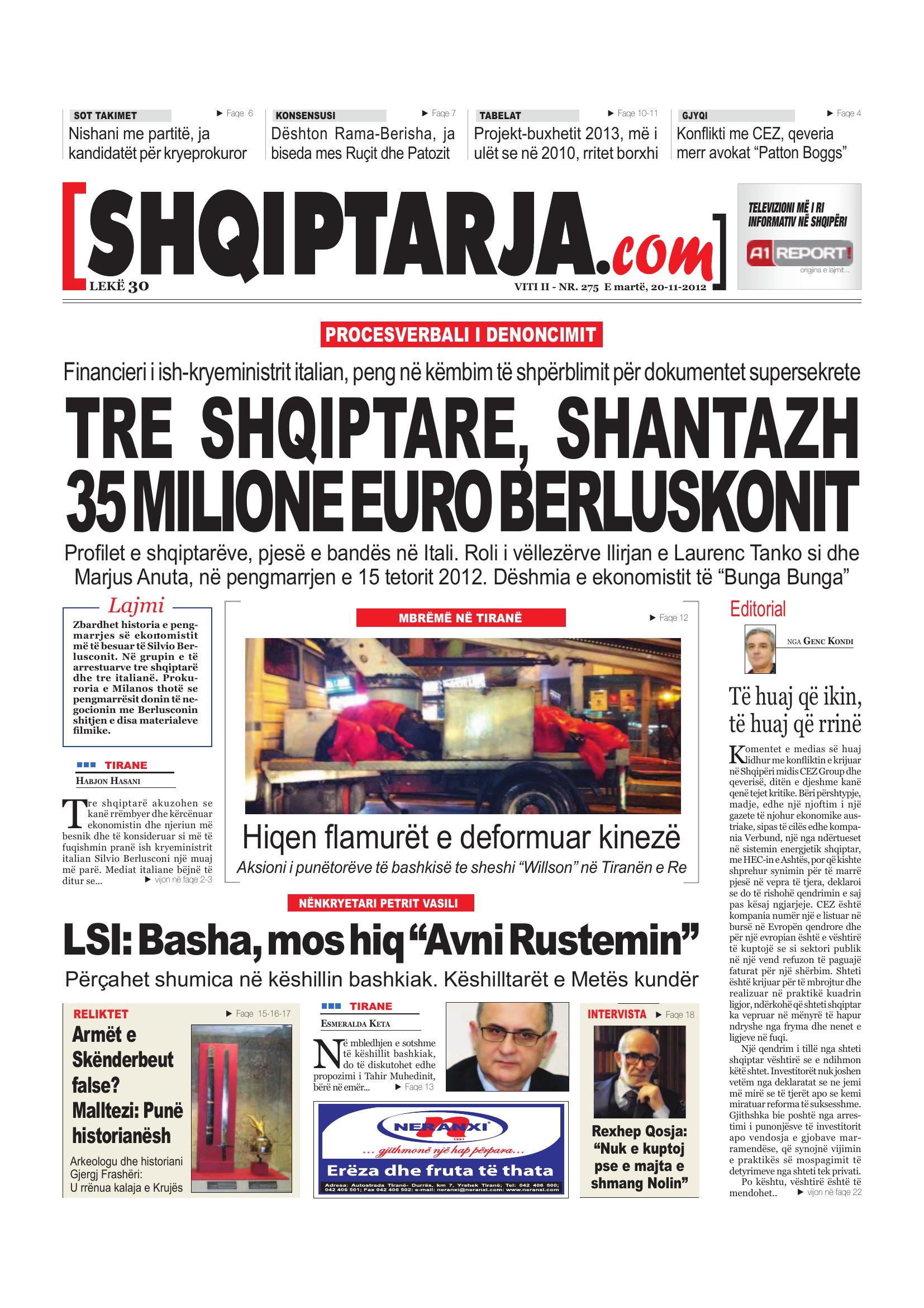 Shqiptarja.com 2012-11-20