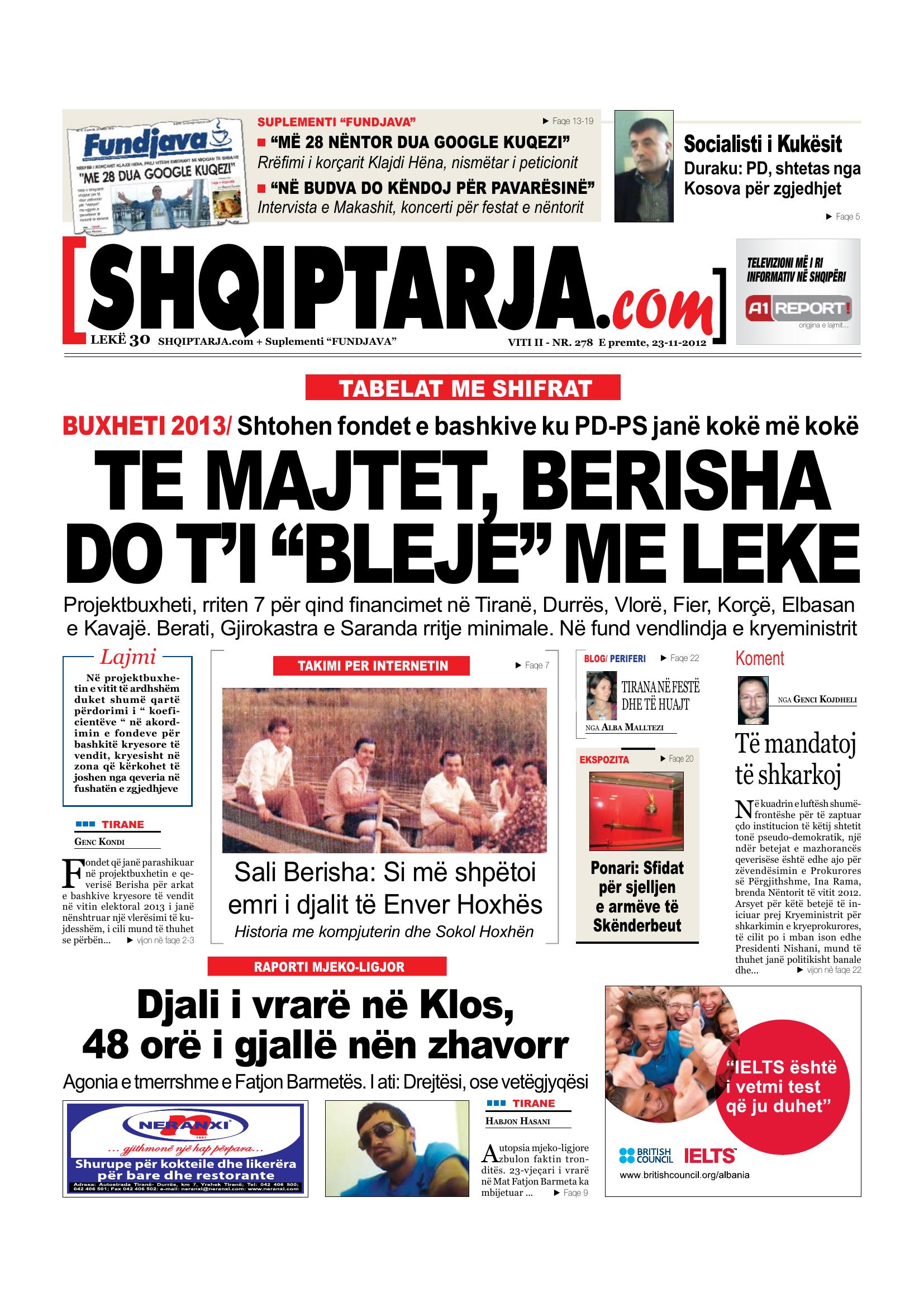 Shqiptarja.com 2012-11-23