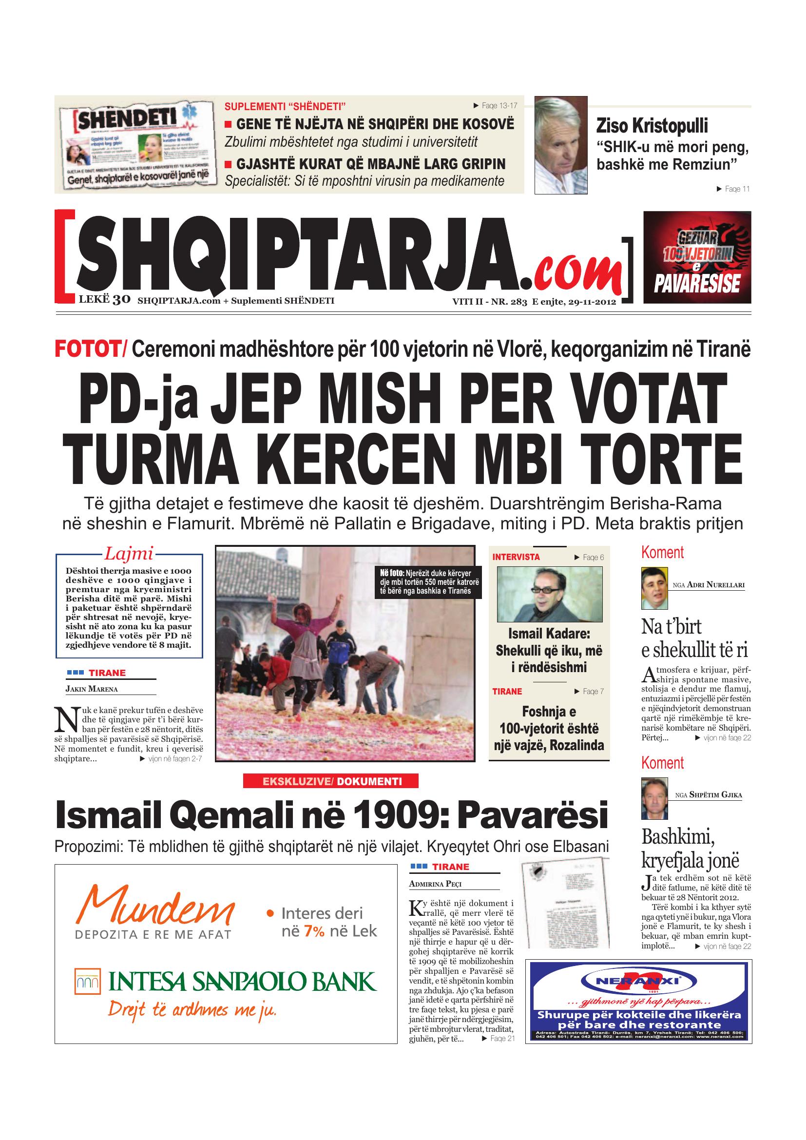 Shqiptarja.com 2012-11-29