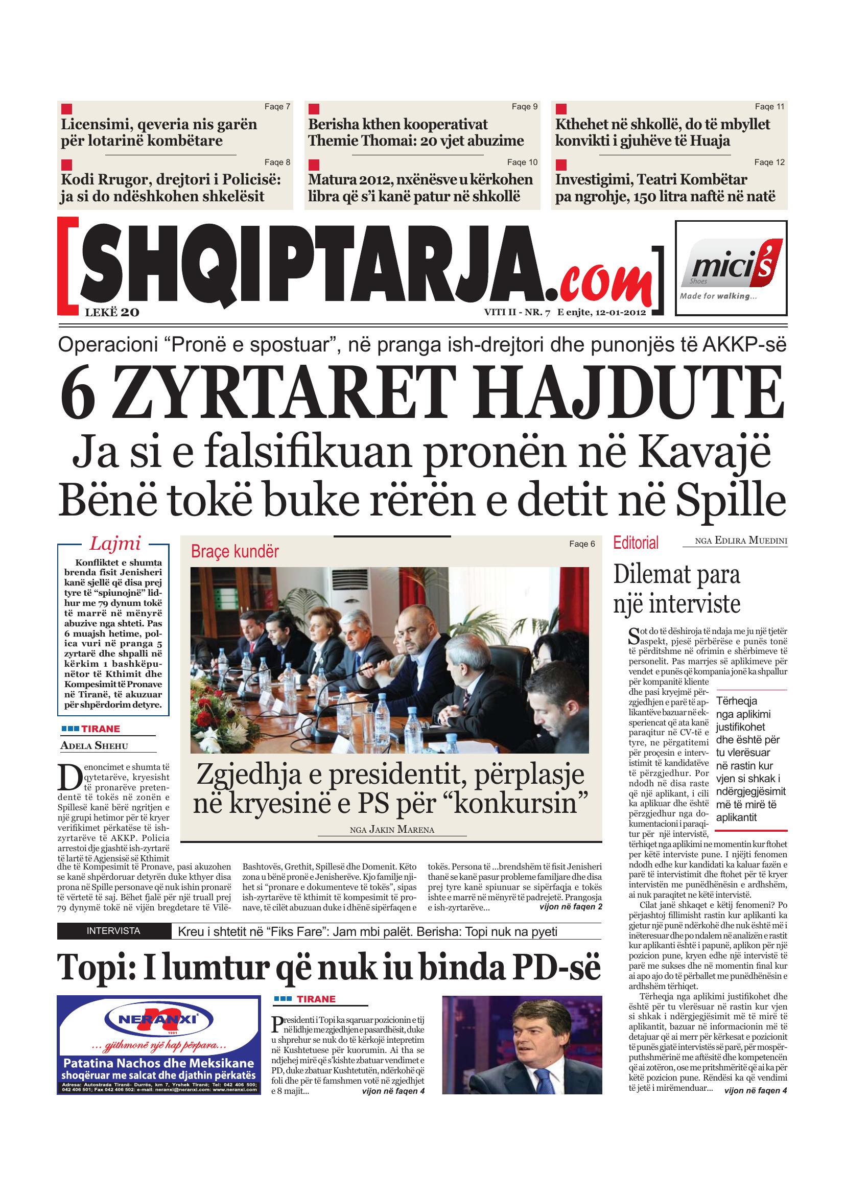Shqiptarja.com 2012-01-12