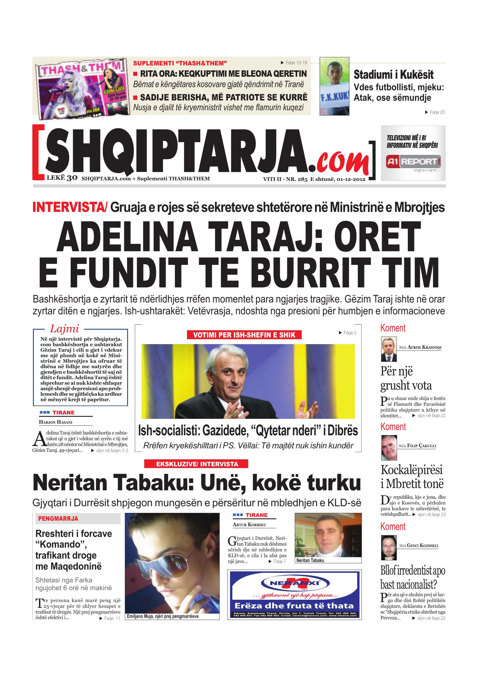 Shqiptarja.com 2012-12-01