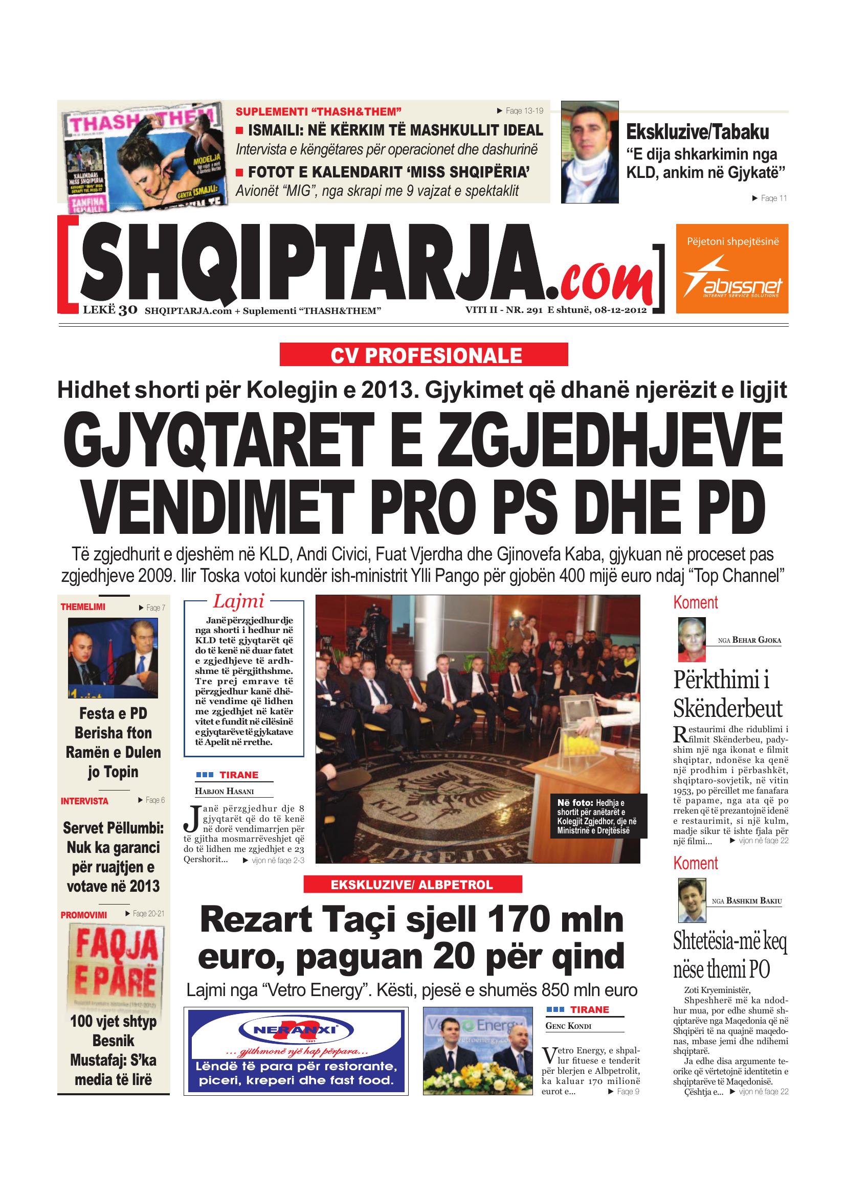 Shqiptarja.com 2012-12-08