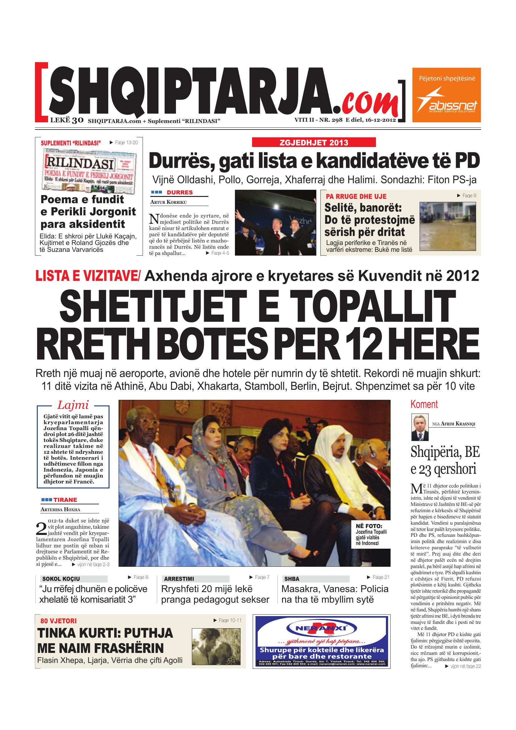 Shqiptarja.com 2012-12-16