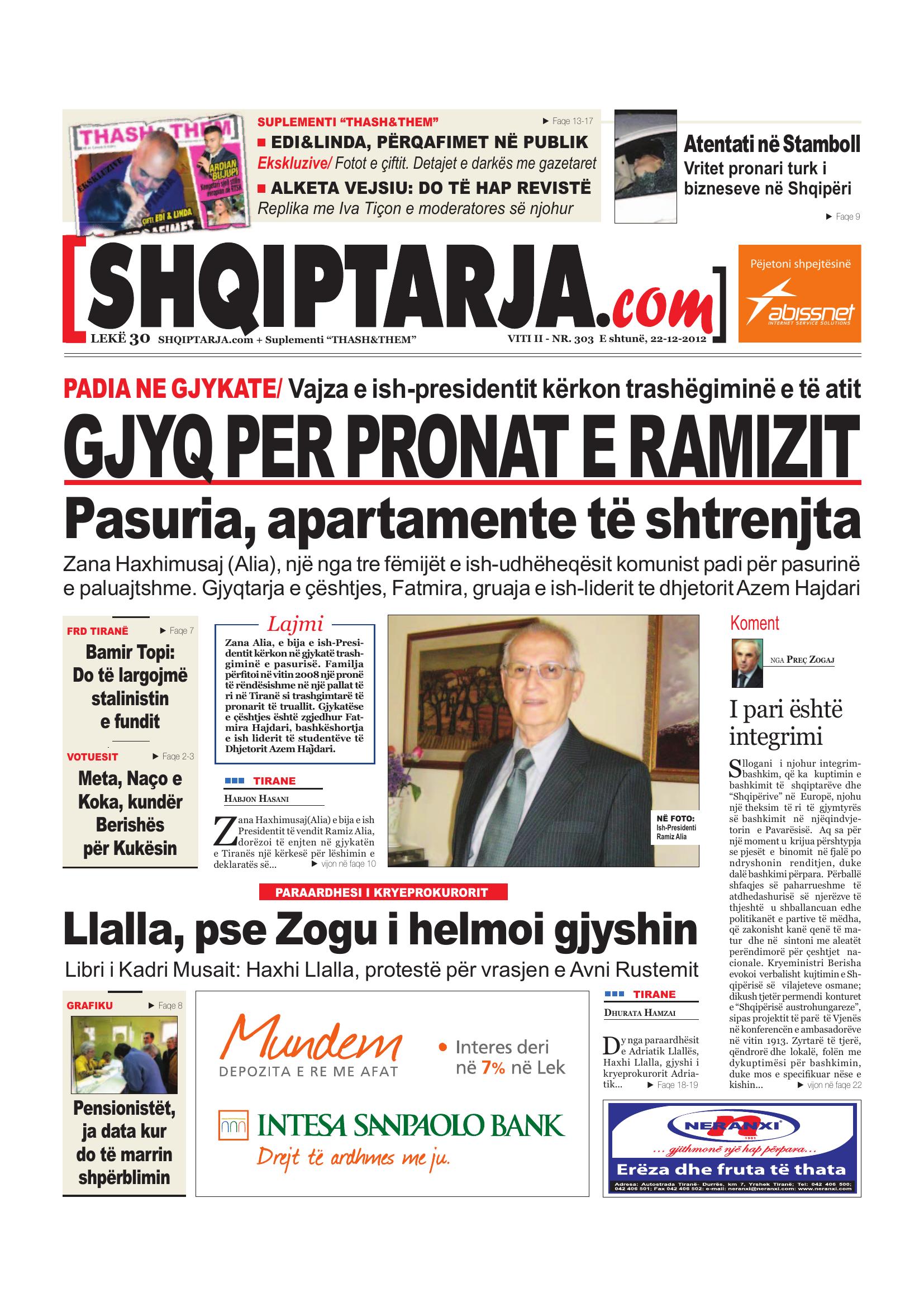 Shqiptarja.com 2012-12-22
