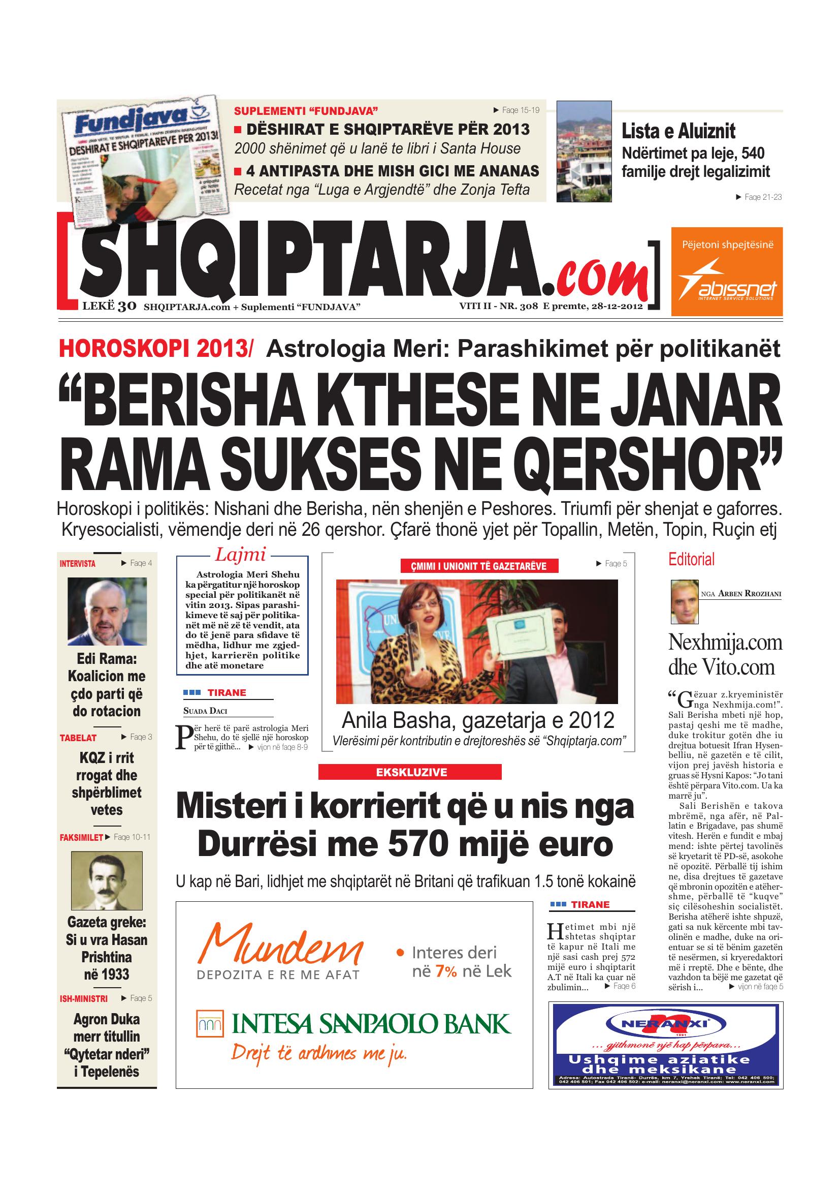 Shqiptarja.com 2012-12-28