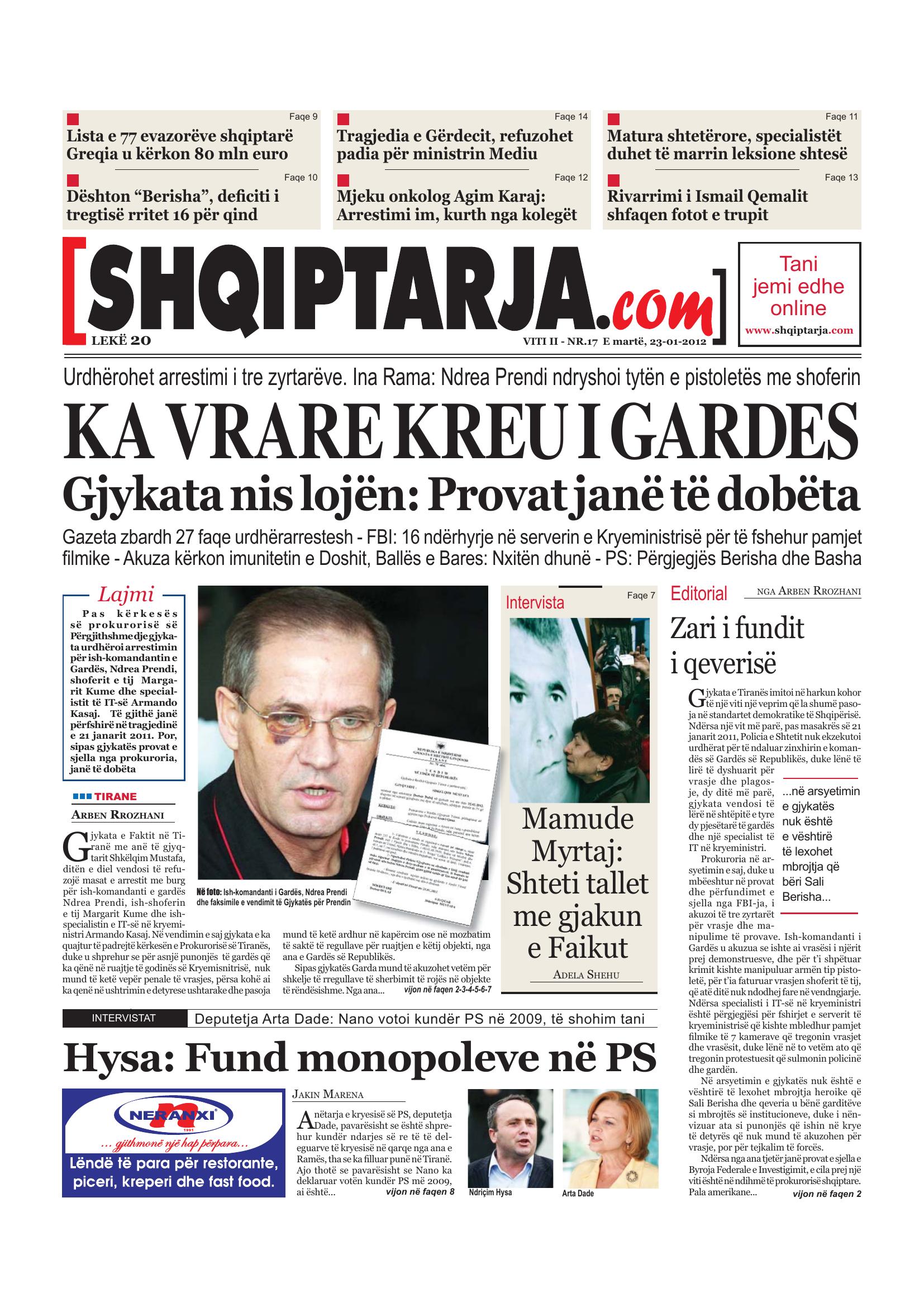 Shqiptarja.com 2012-01-23