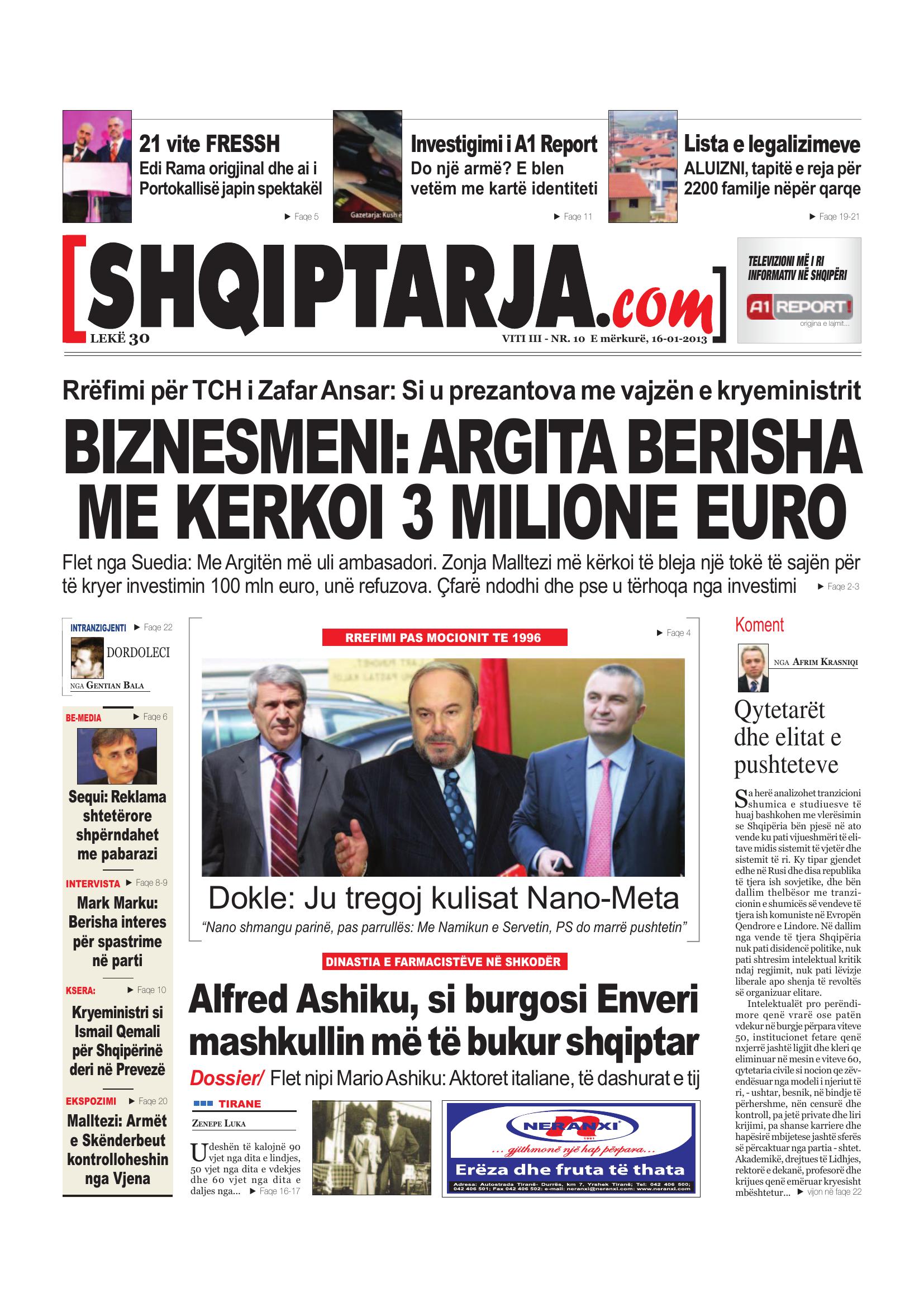 Shqiptarja.com 2013-01-16