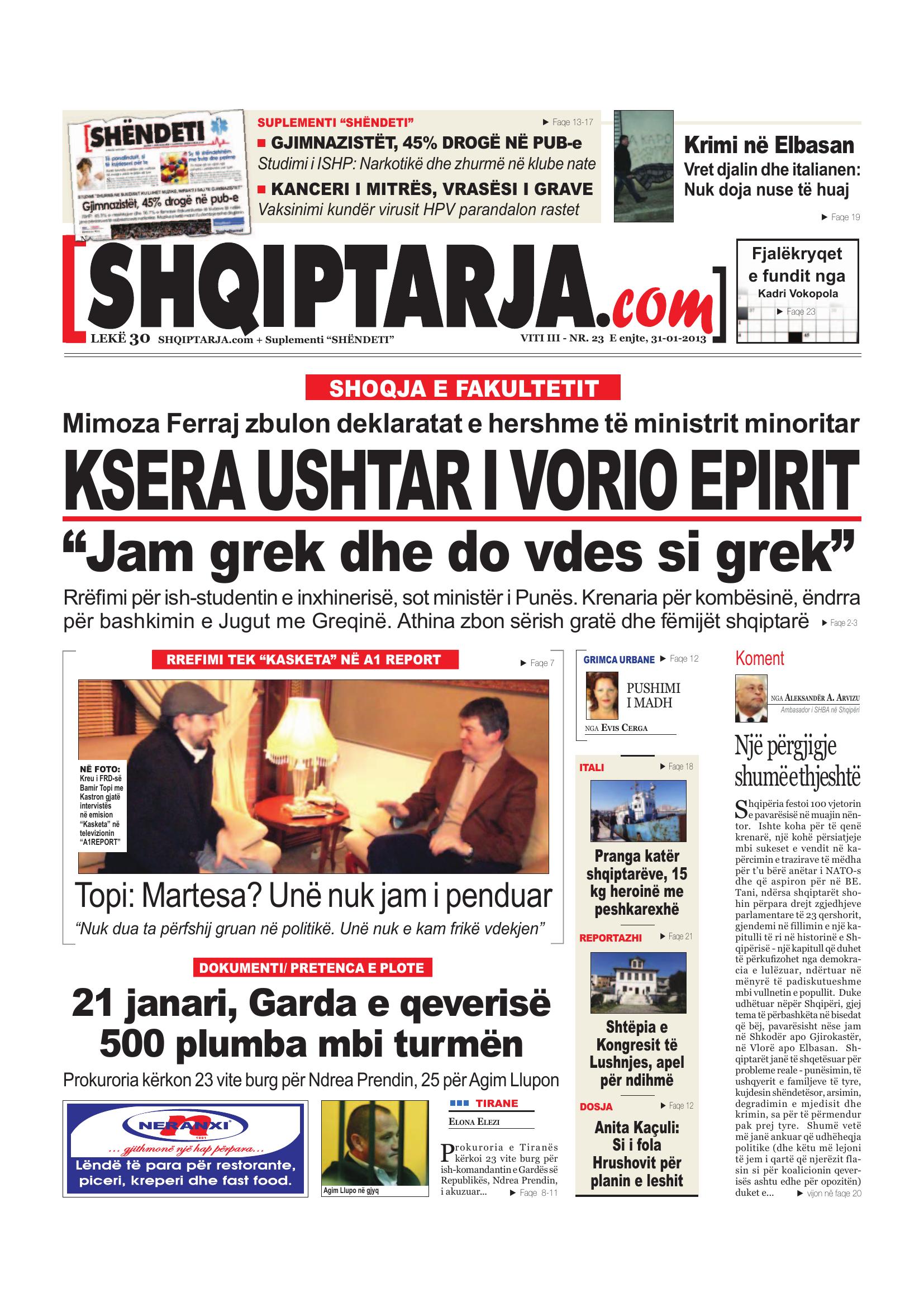 Shqiptarja.com 2013-01-31