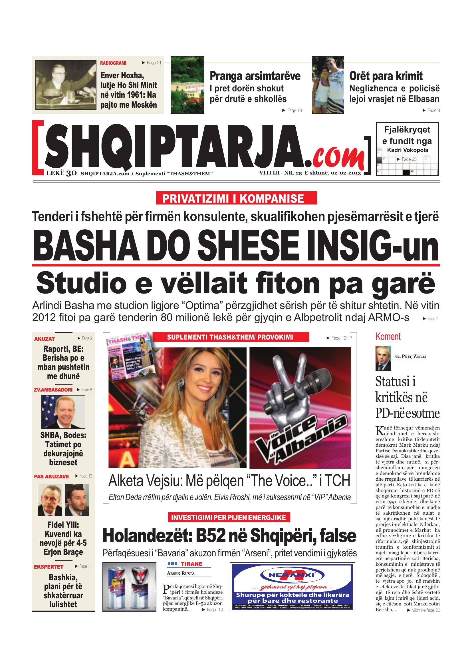 Shqiptarja.com 2013-02-02