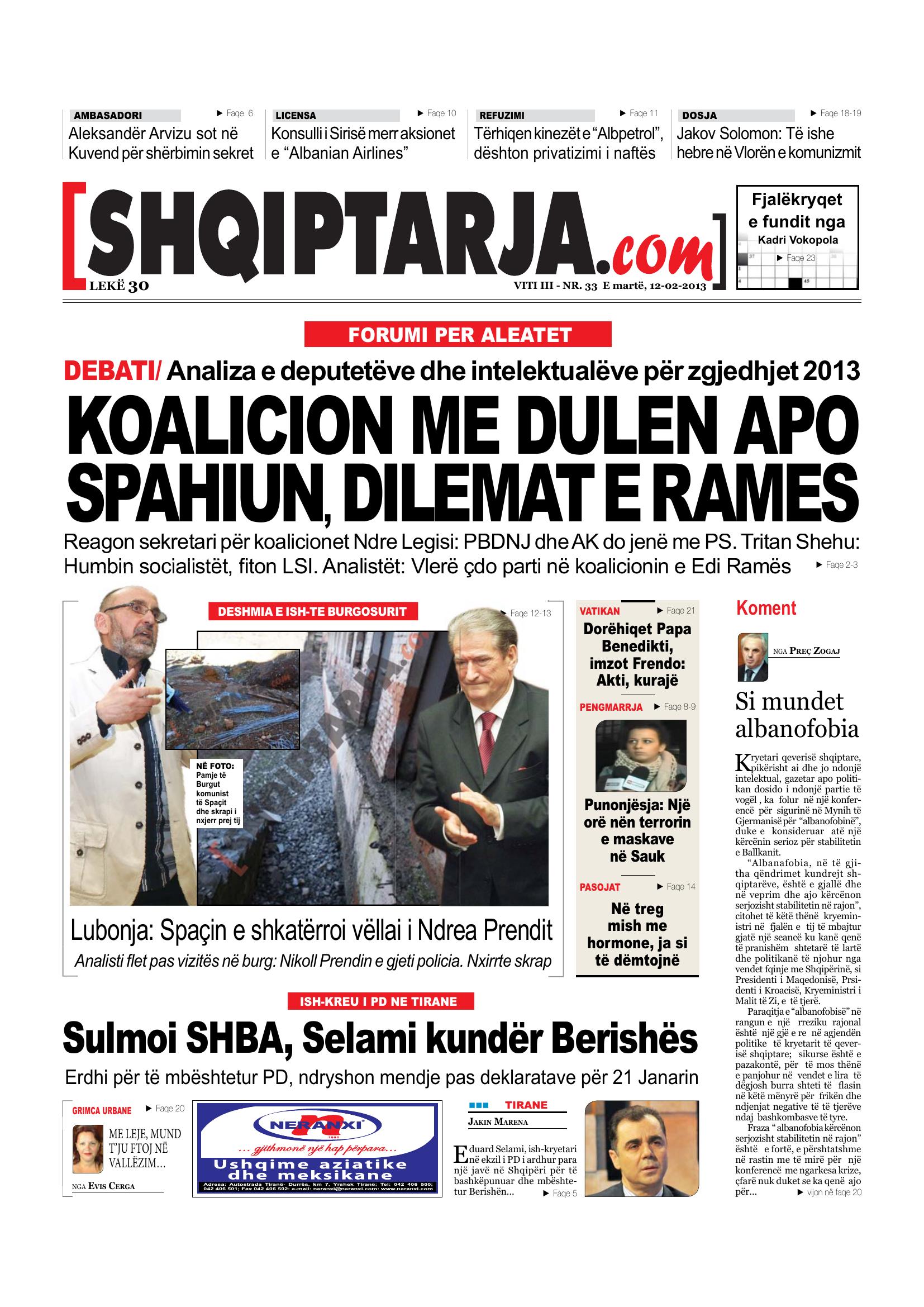 Shqiptarja.com 2013-02-12