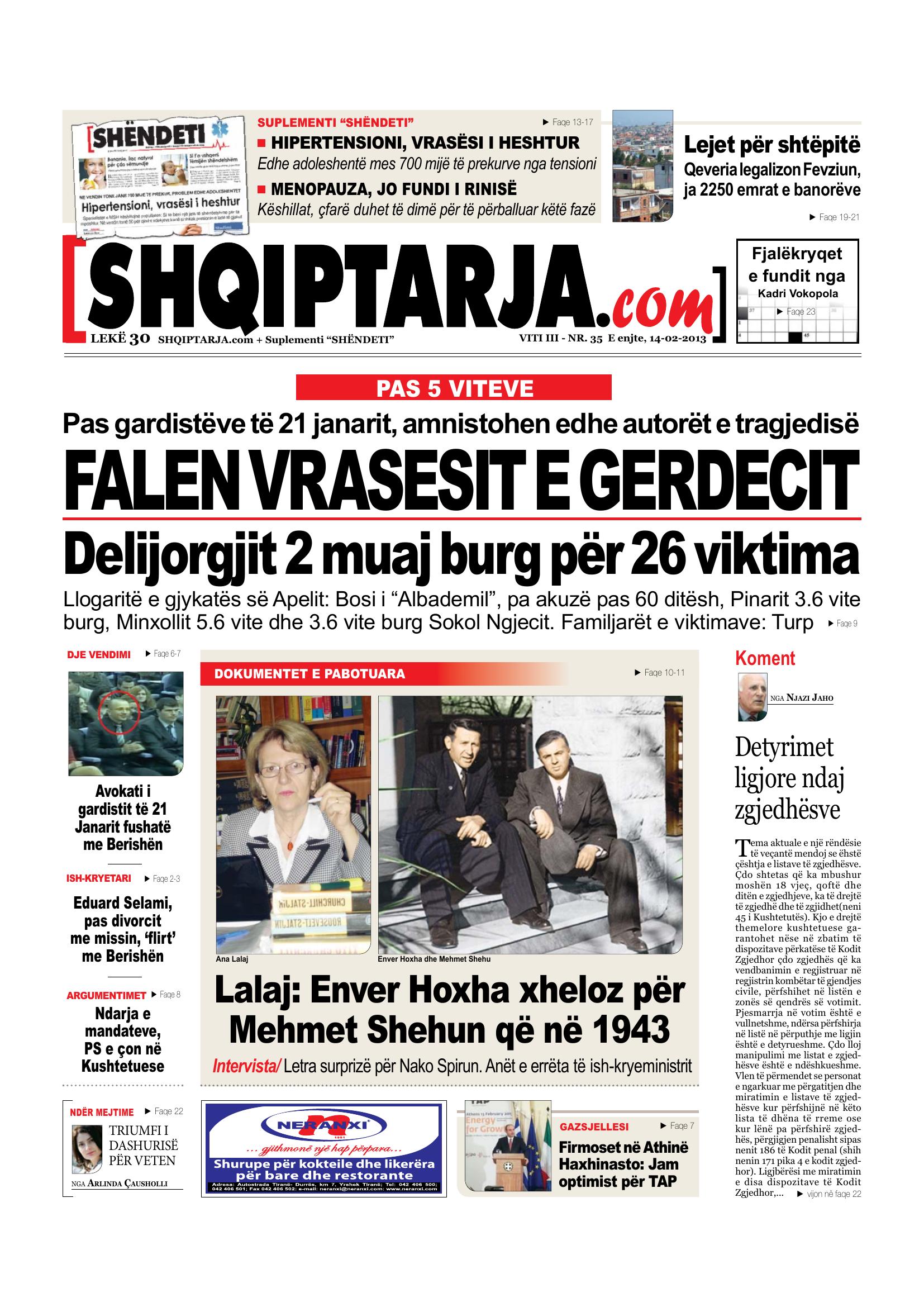 Shqiptarja.com 2013-02-14