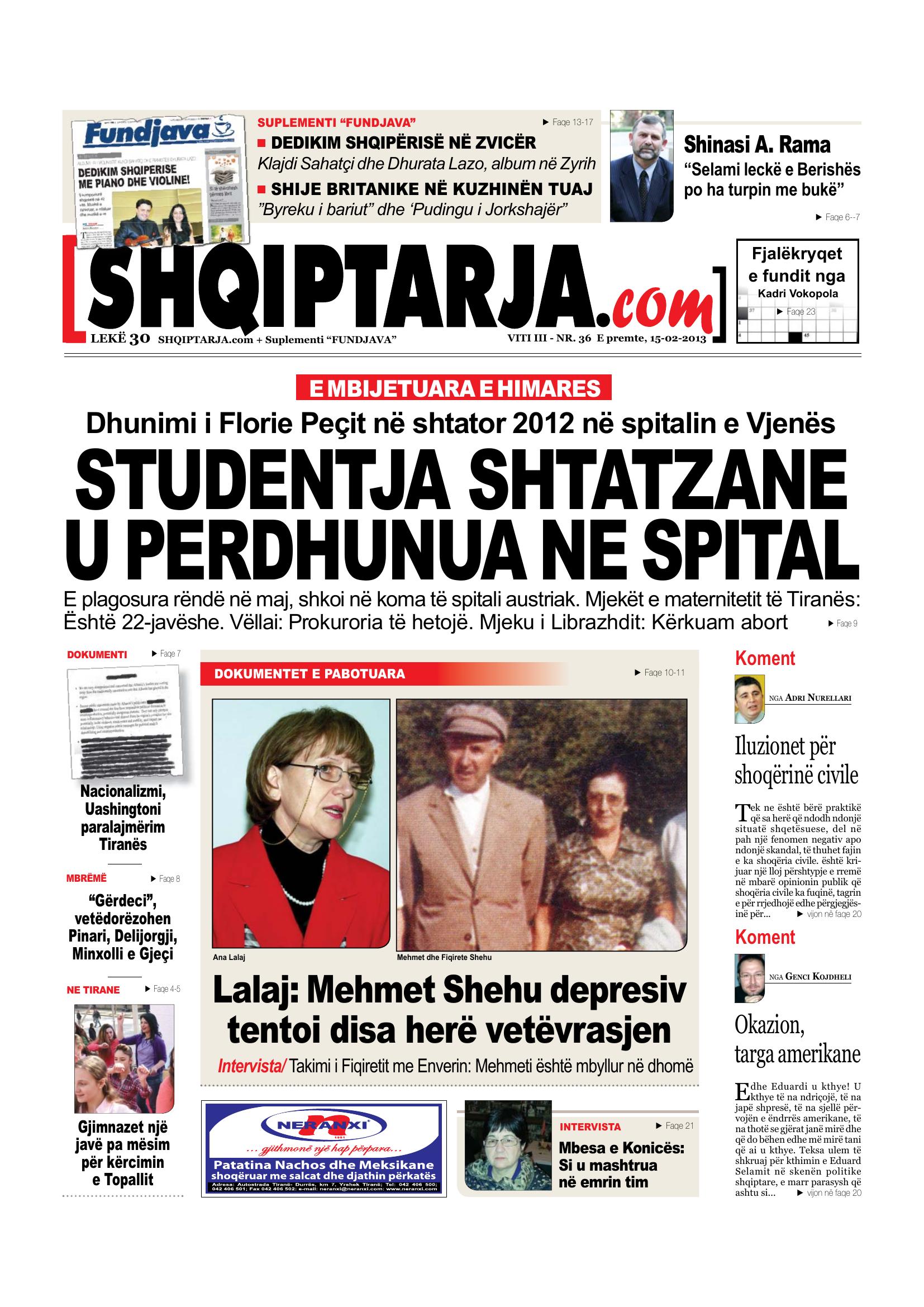 Shqiptarja.com 2013-02-15