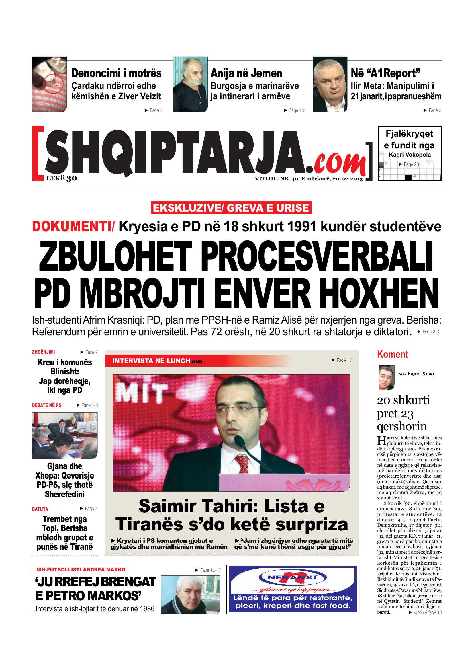 Shqiptarja.com 2013-02-20