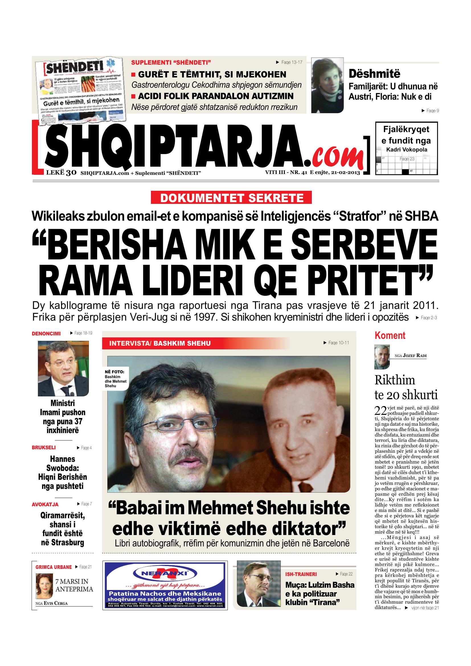 Shqiptarja.com 2013-02-21