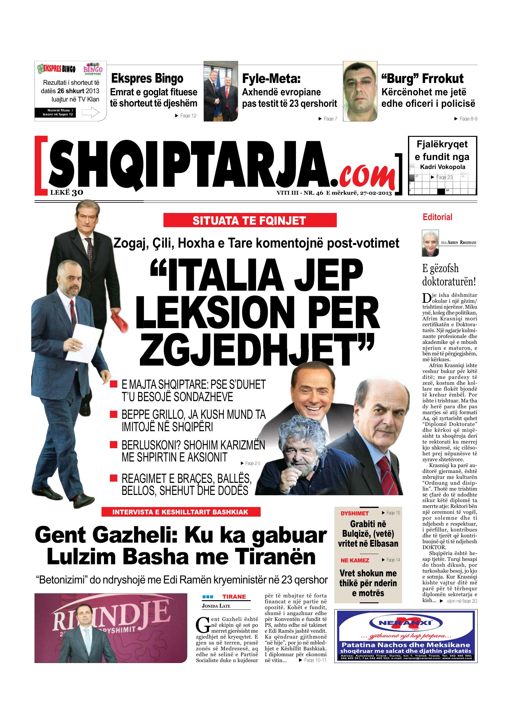 Shqiptarja.com 2013-02-27