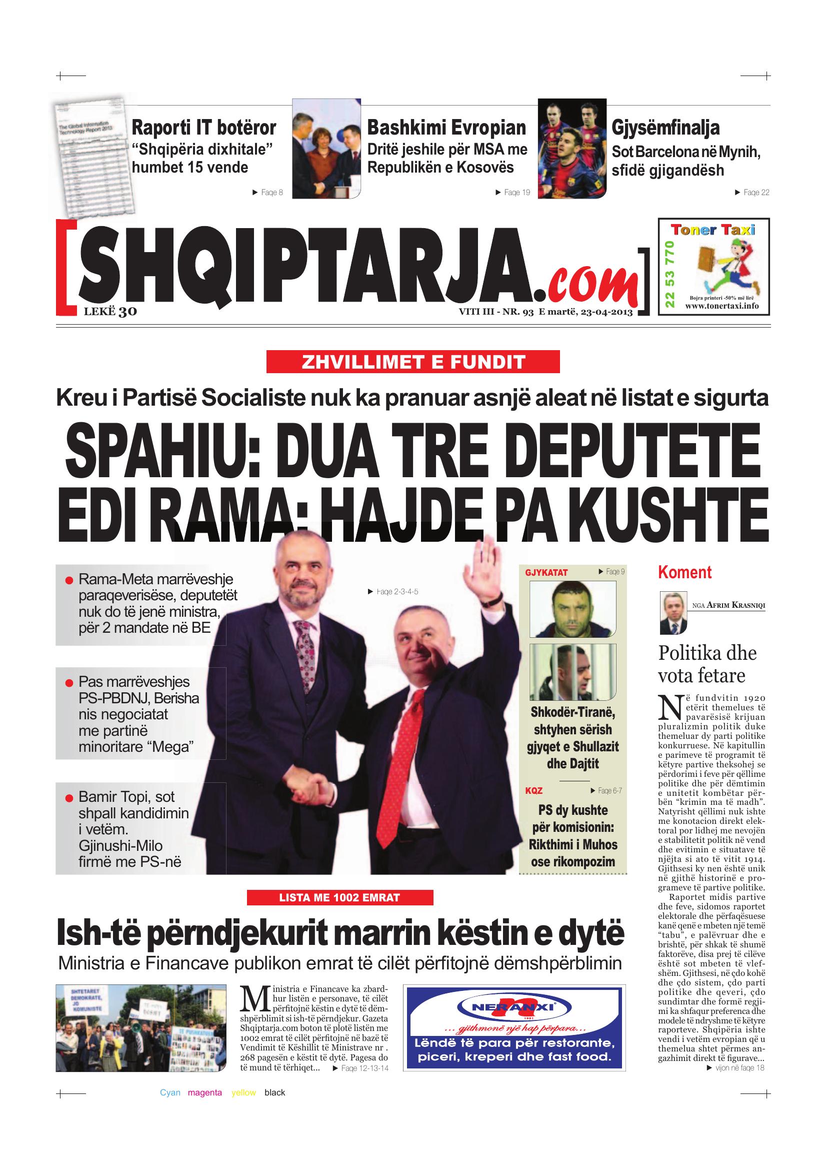 Shqiptarja.com 2013-04-23