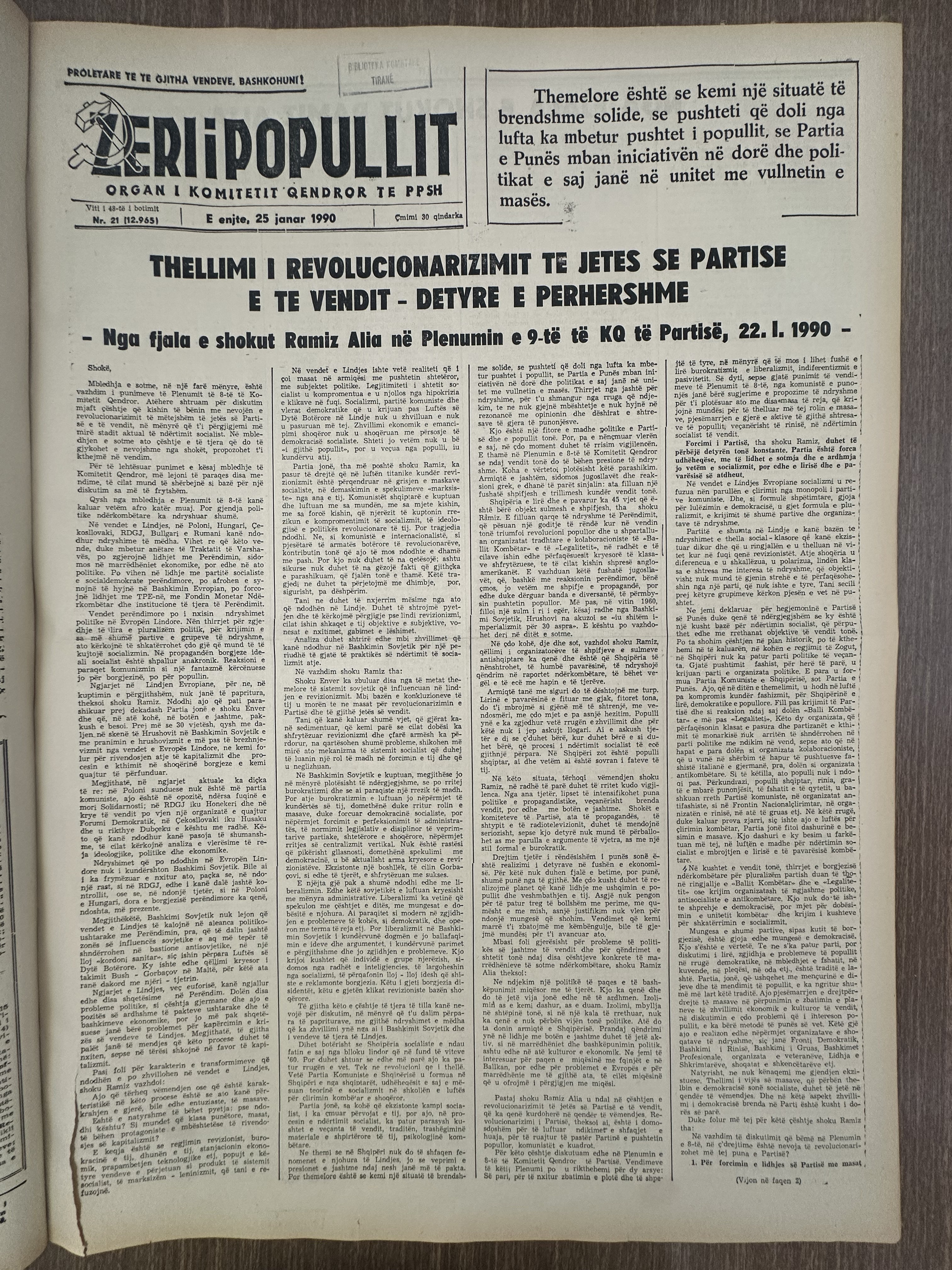 Zëri i Popullit 1990-01-25