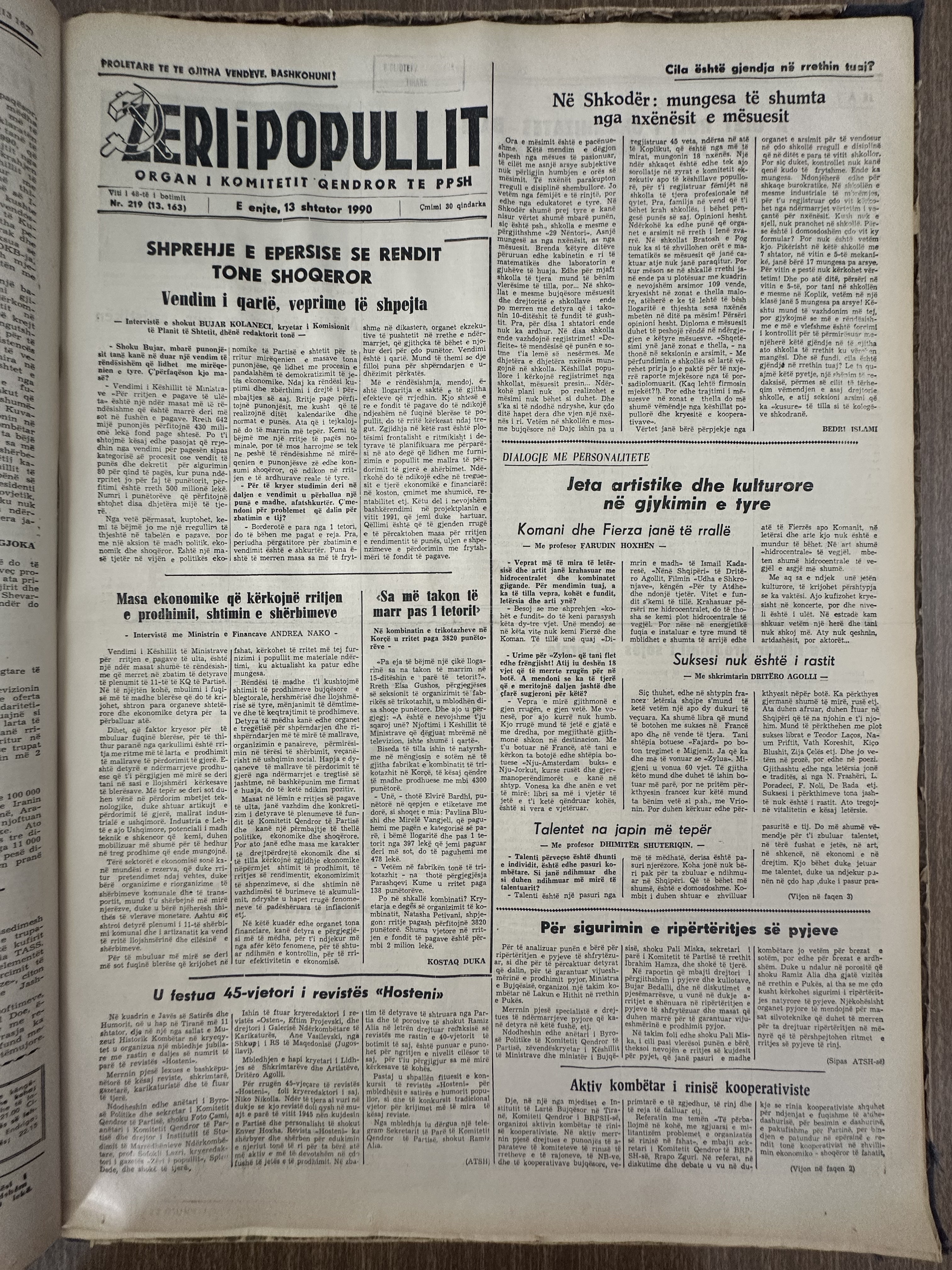 Zëri i Popullit 1990-09-13