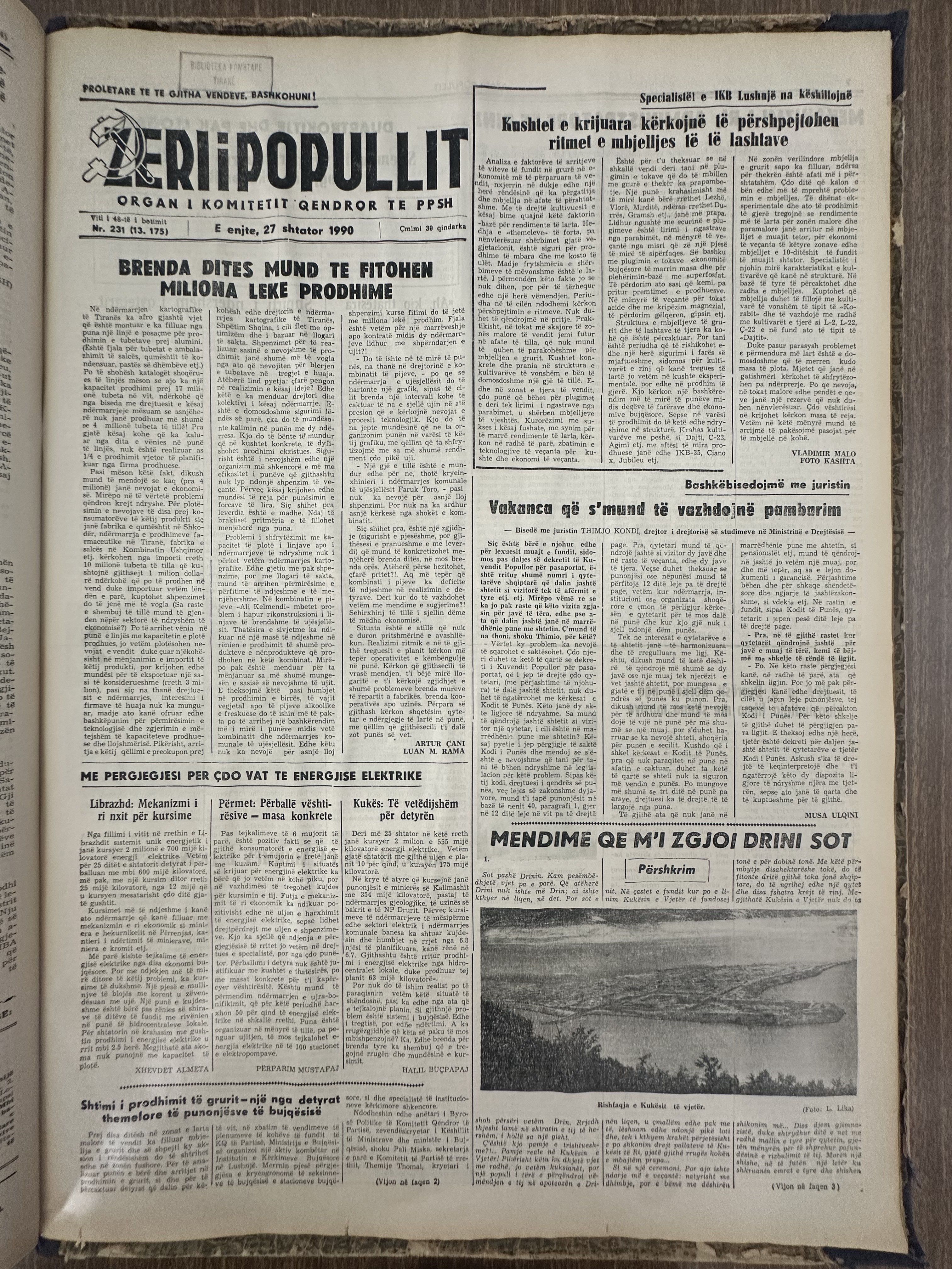 Zëri i Popullit 1990-09-27
