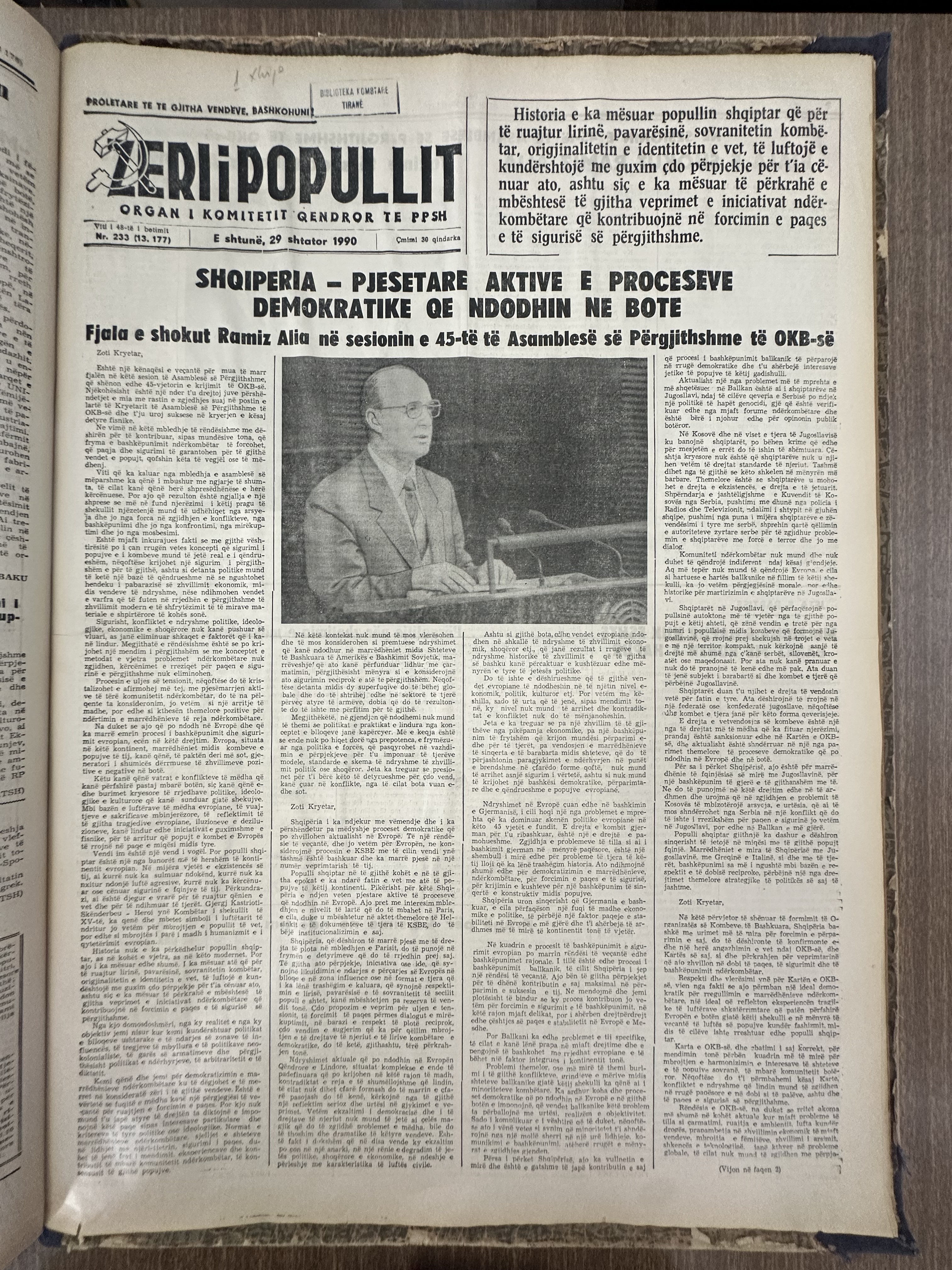 Zëri i Popullit 1990-09-29
