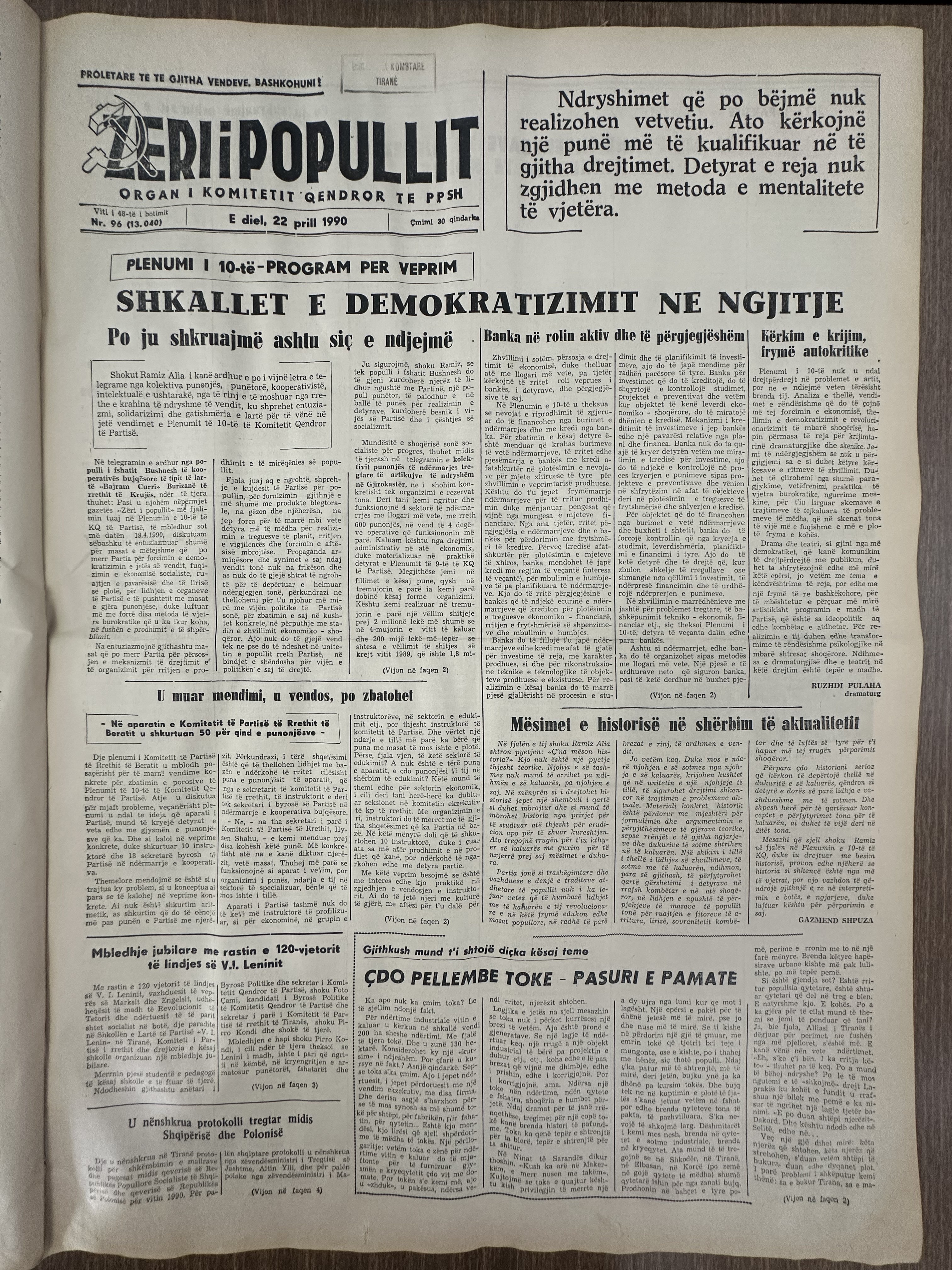 Zëri i Popullit 1990-04-22