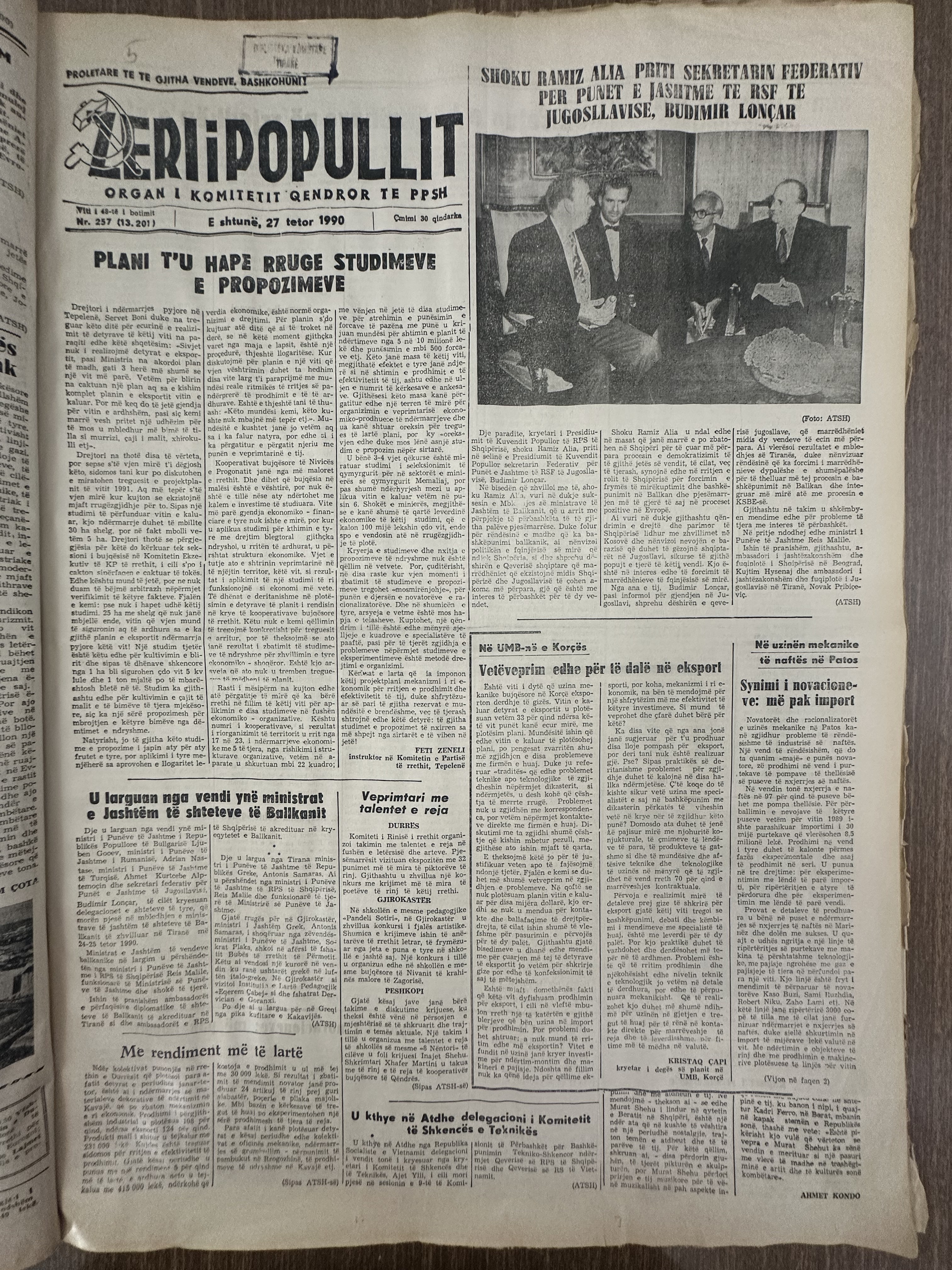 Zëri i Popullit 1990-10-27