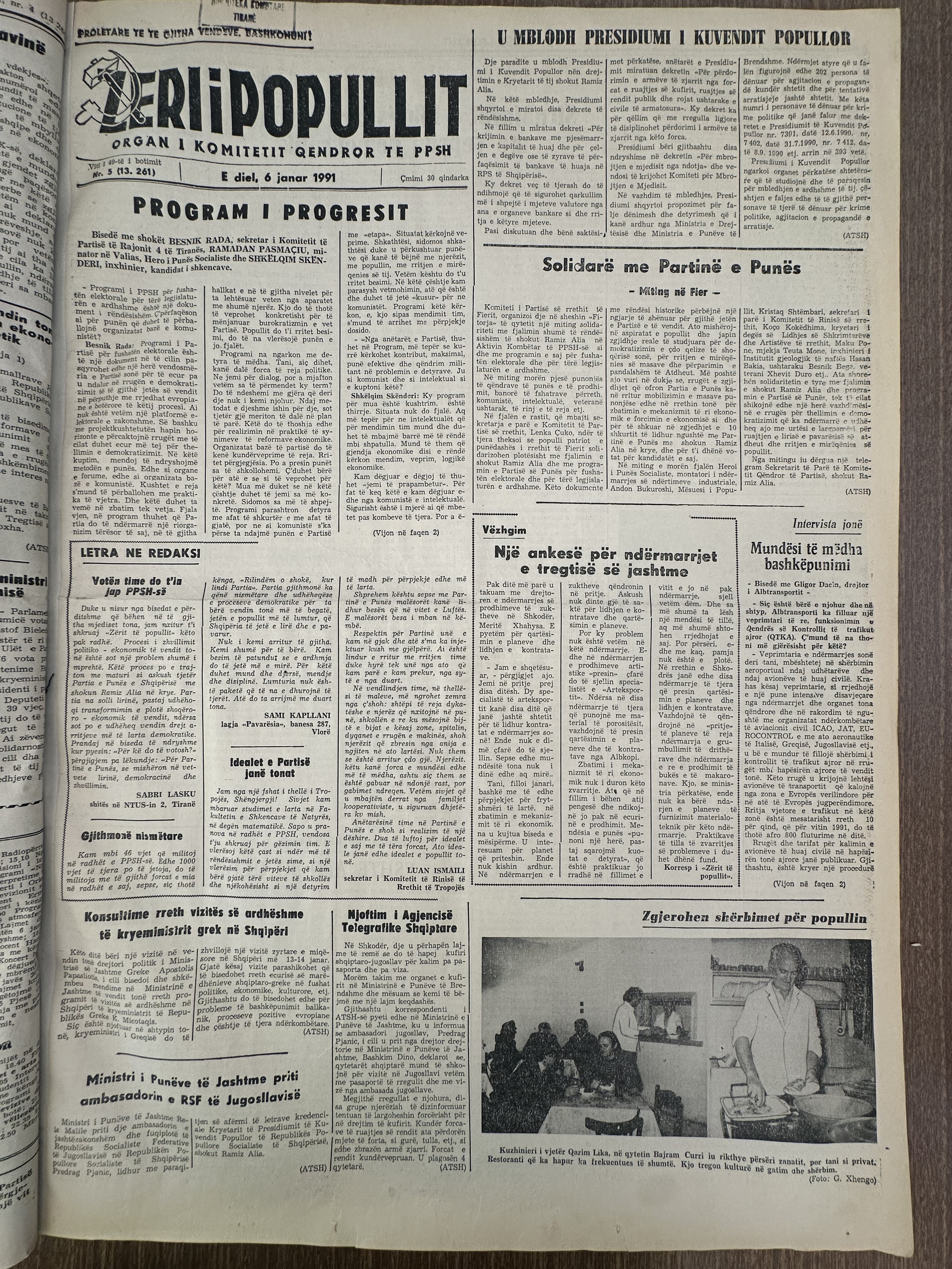 Zëri i Popullit 1991-01-06