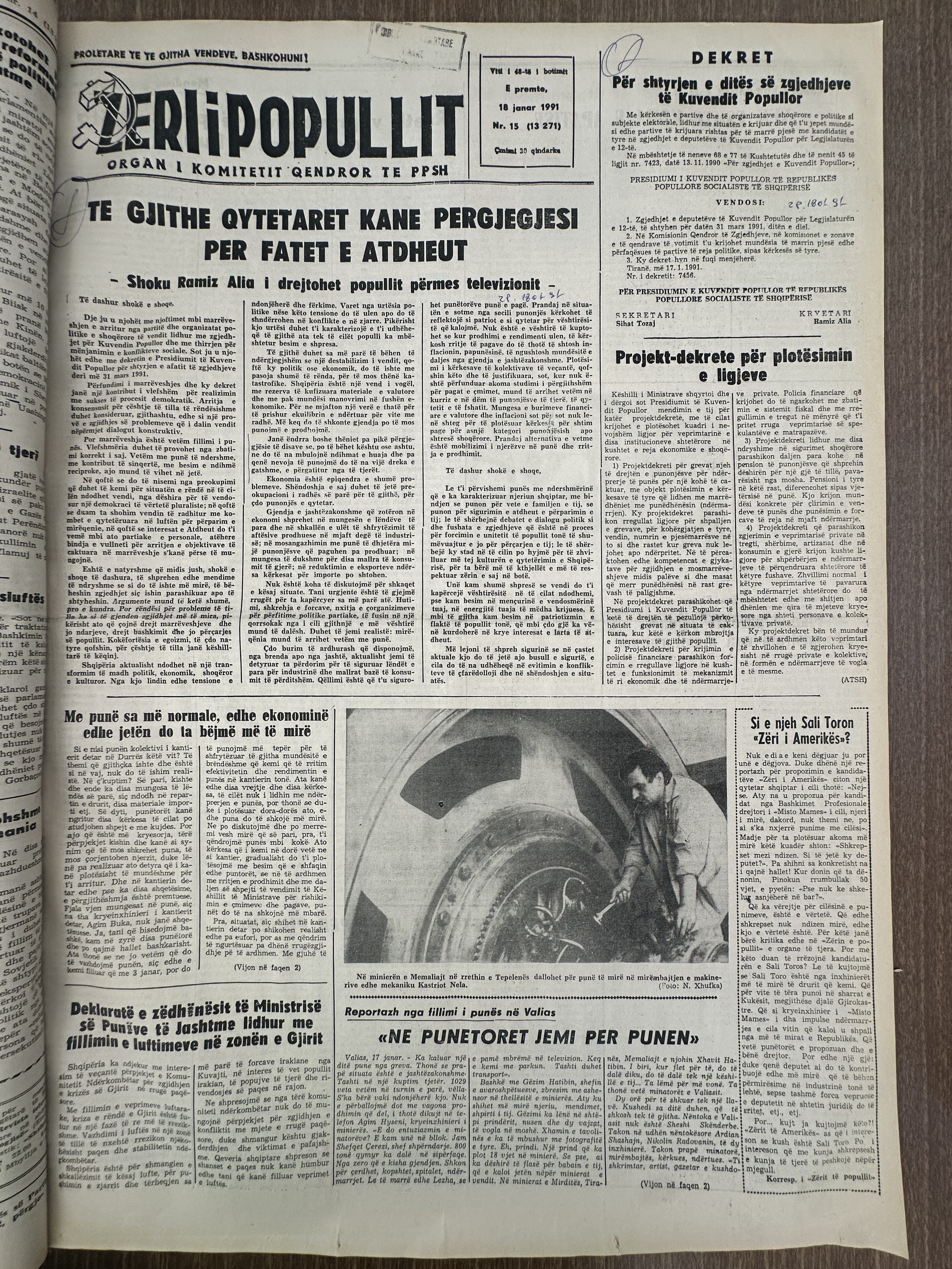 Zëri i Popullit 1991-01-18