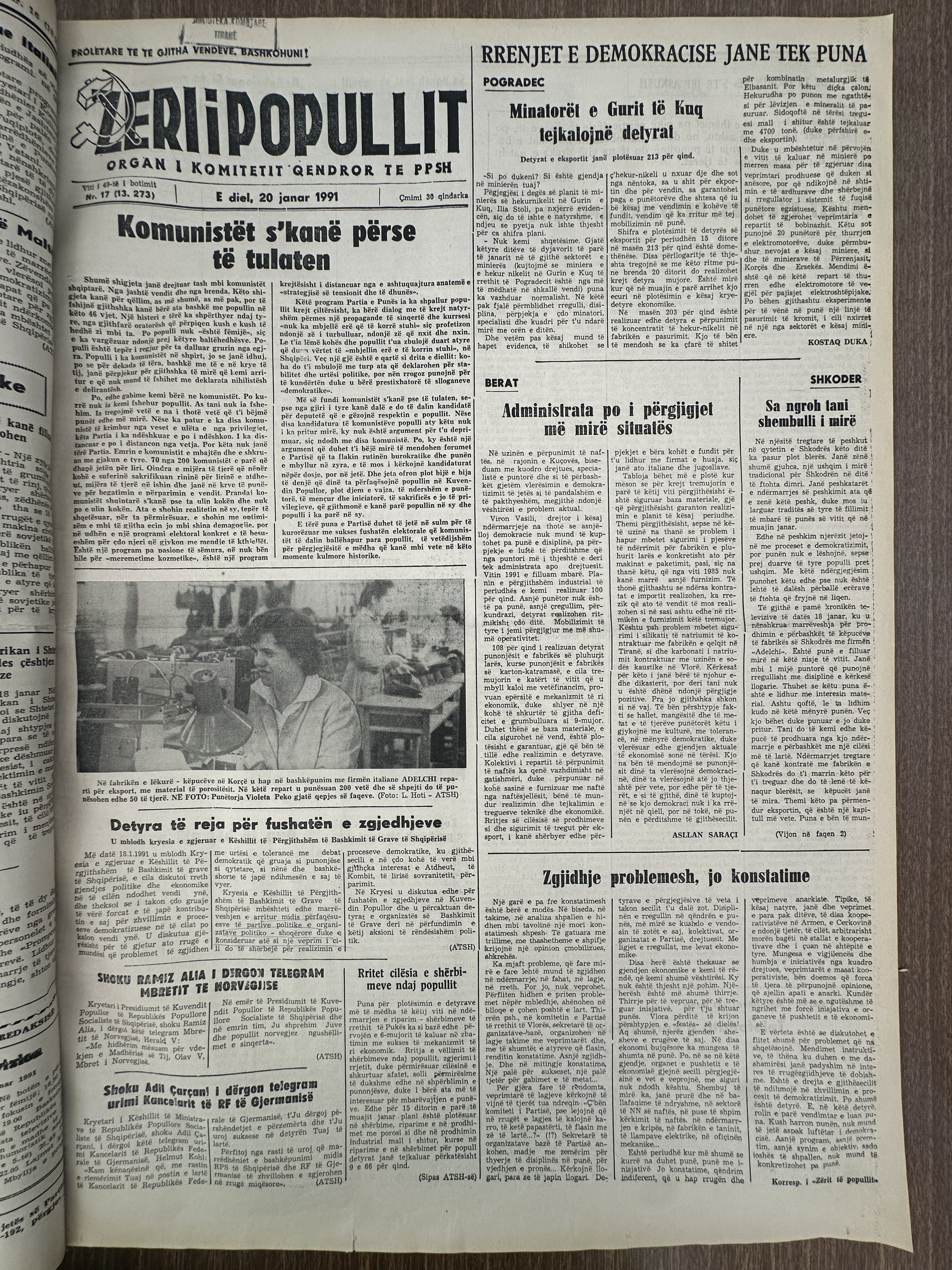 Zëri i Popullit 1991-01-20