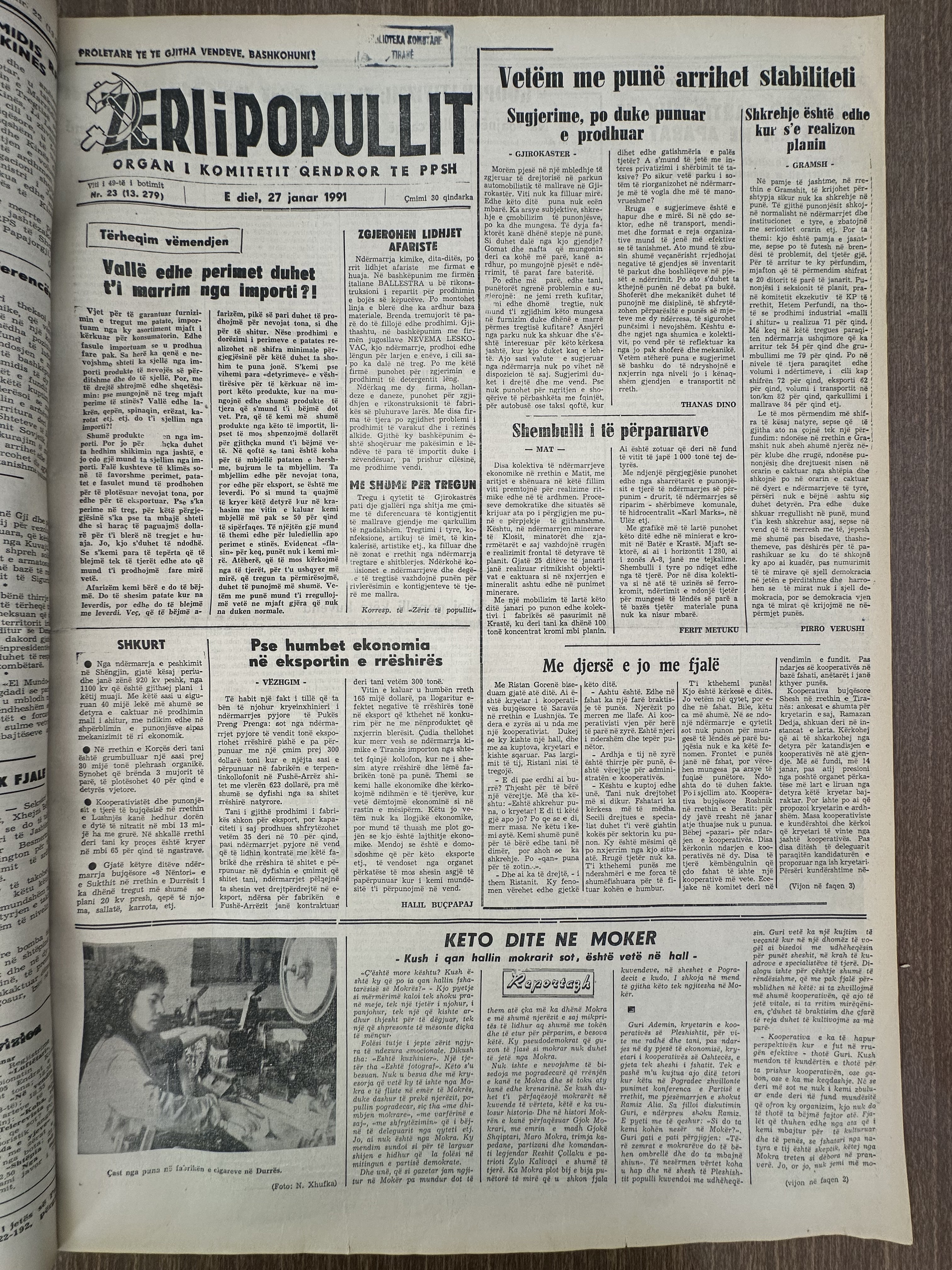 Zëri i Popullit 1991-01-27