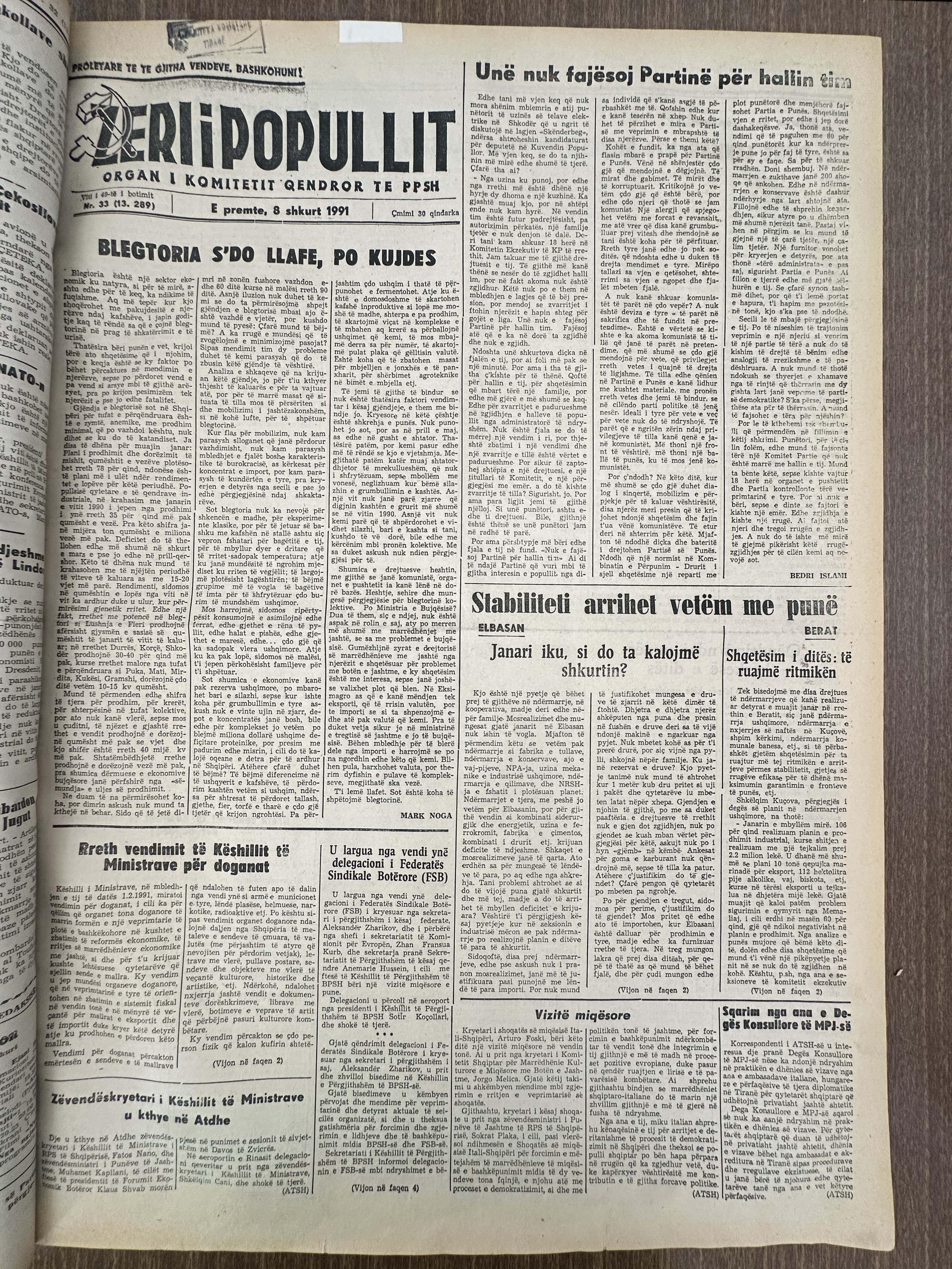 Zëri i Popullit 1991-02-08