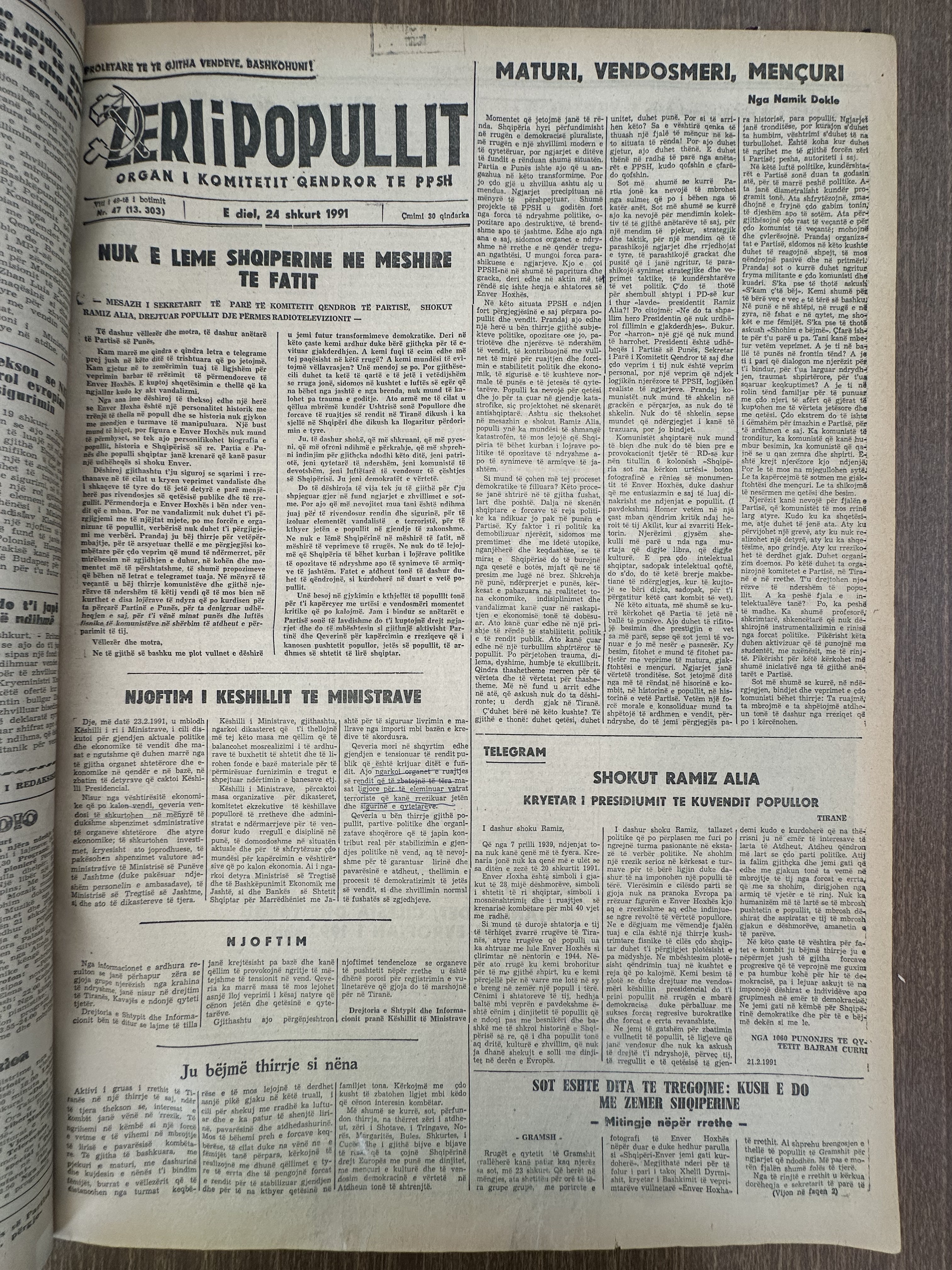 Zëri i Popullit 1991-02-24