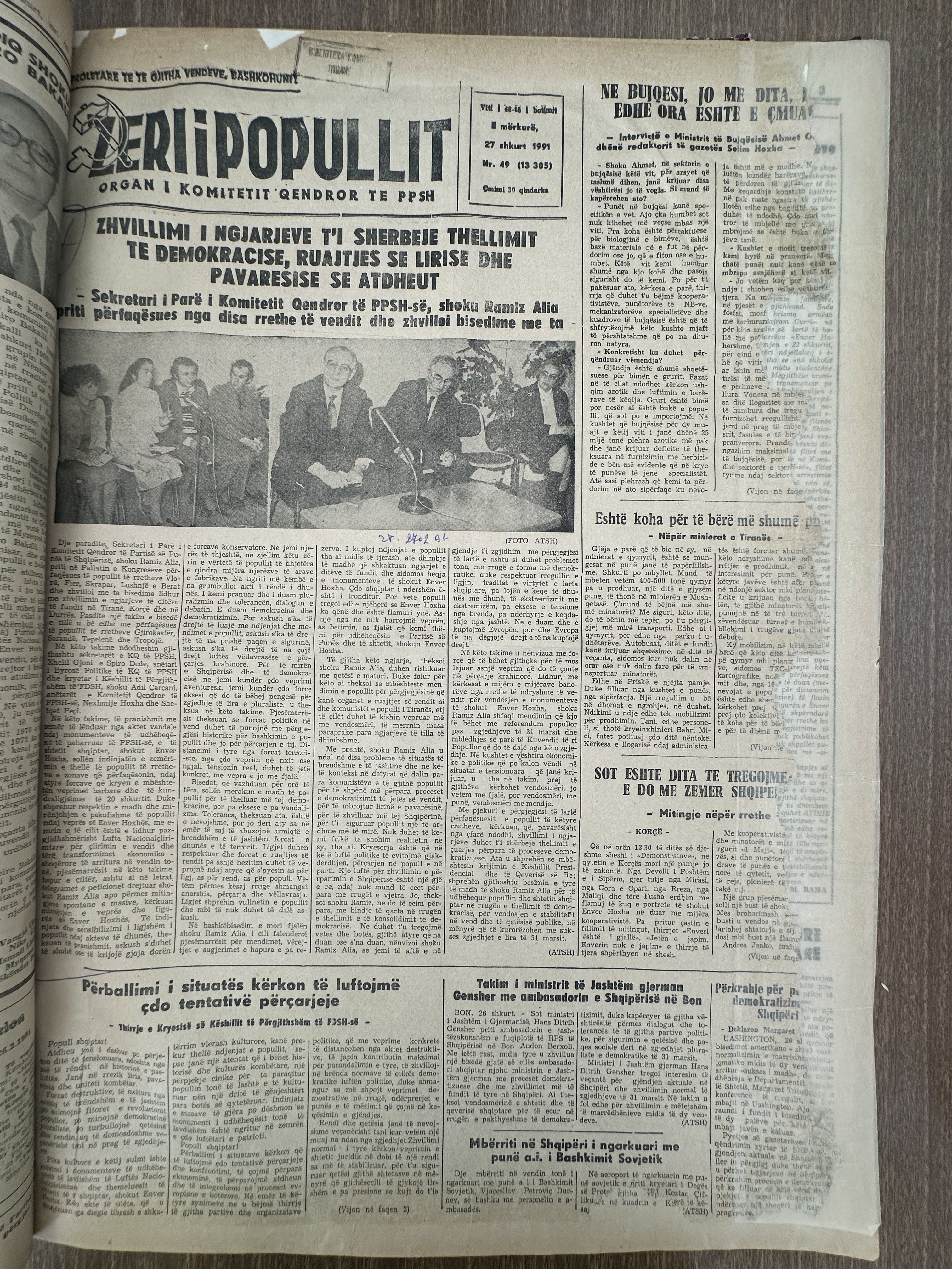 Zëri i Popullit 1991-02-27