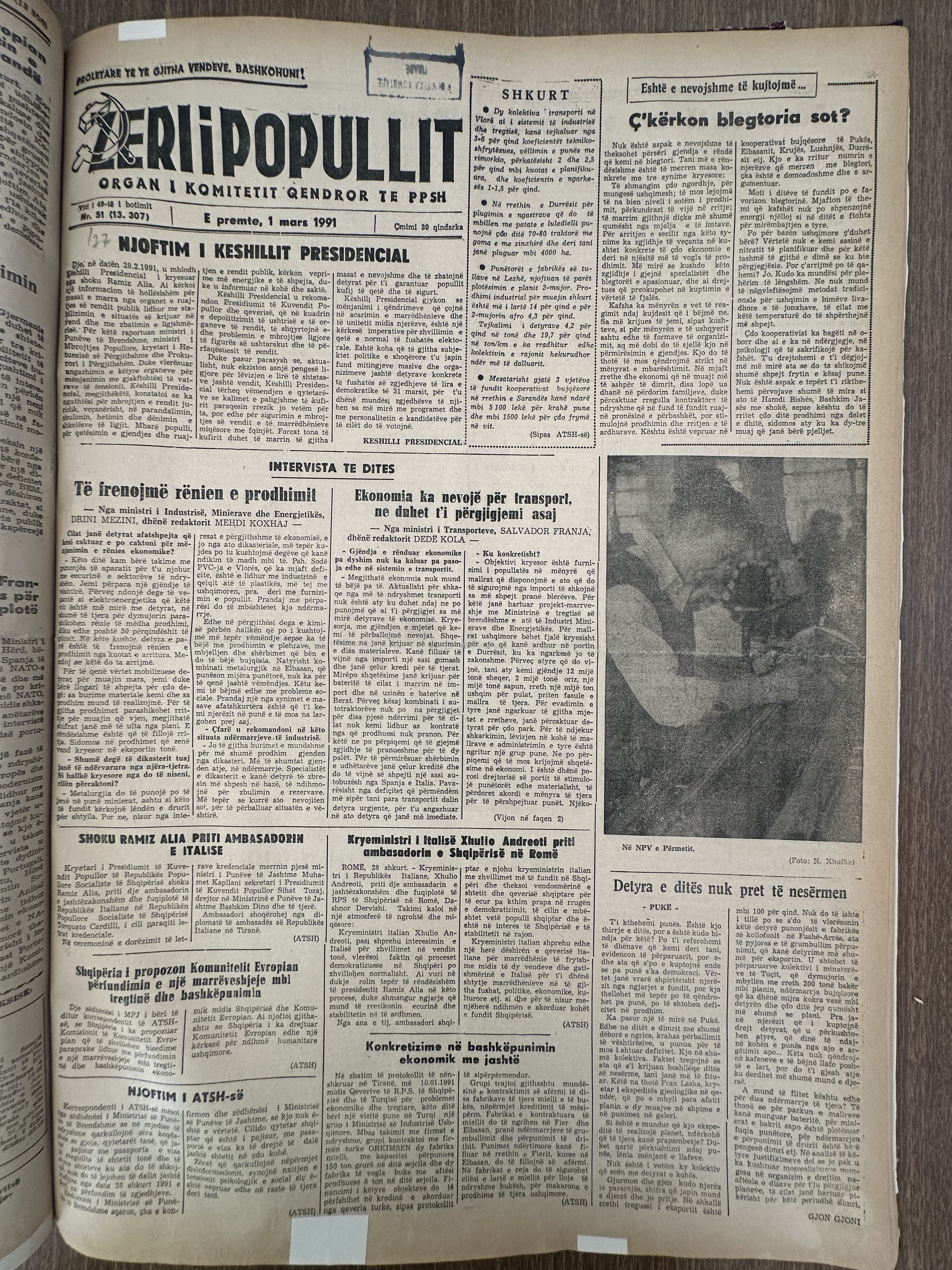 Zëri i Popullit 1991-03-01