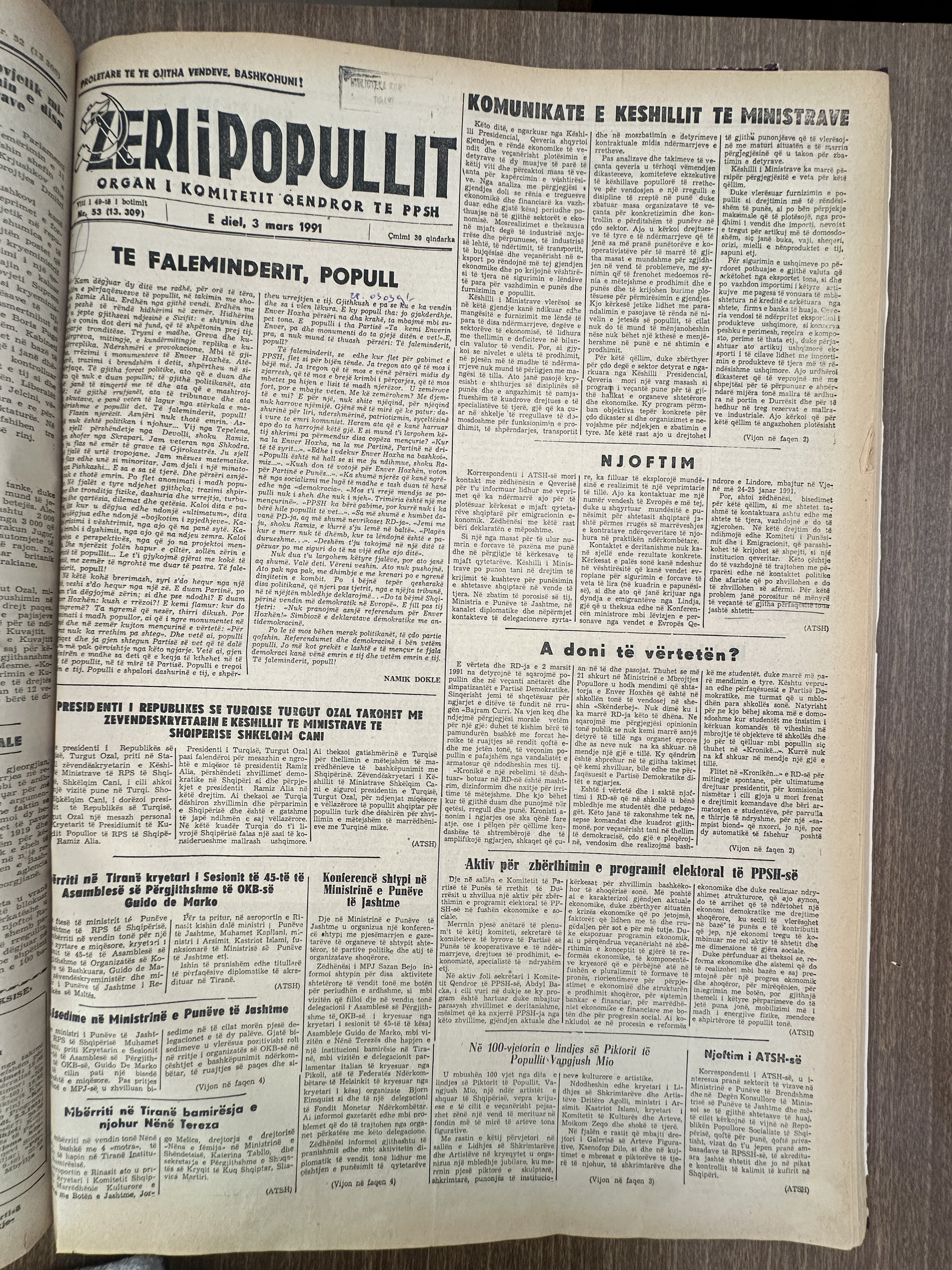 Zëri i Popullit 1991-03-03