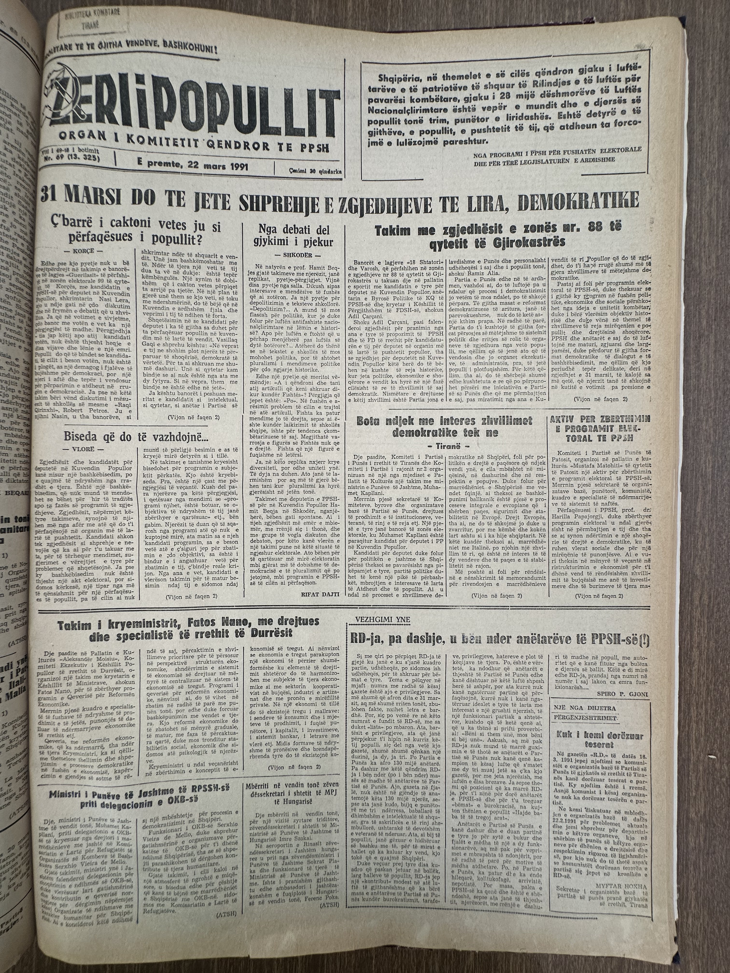 Zëri i Popullit 1991-03-22