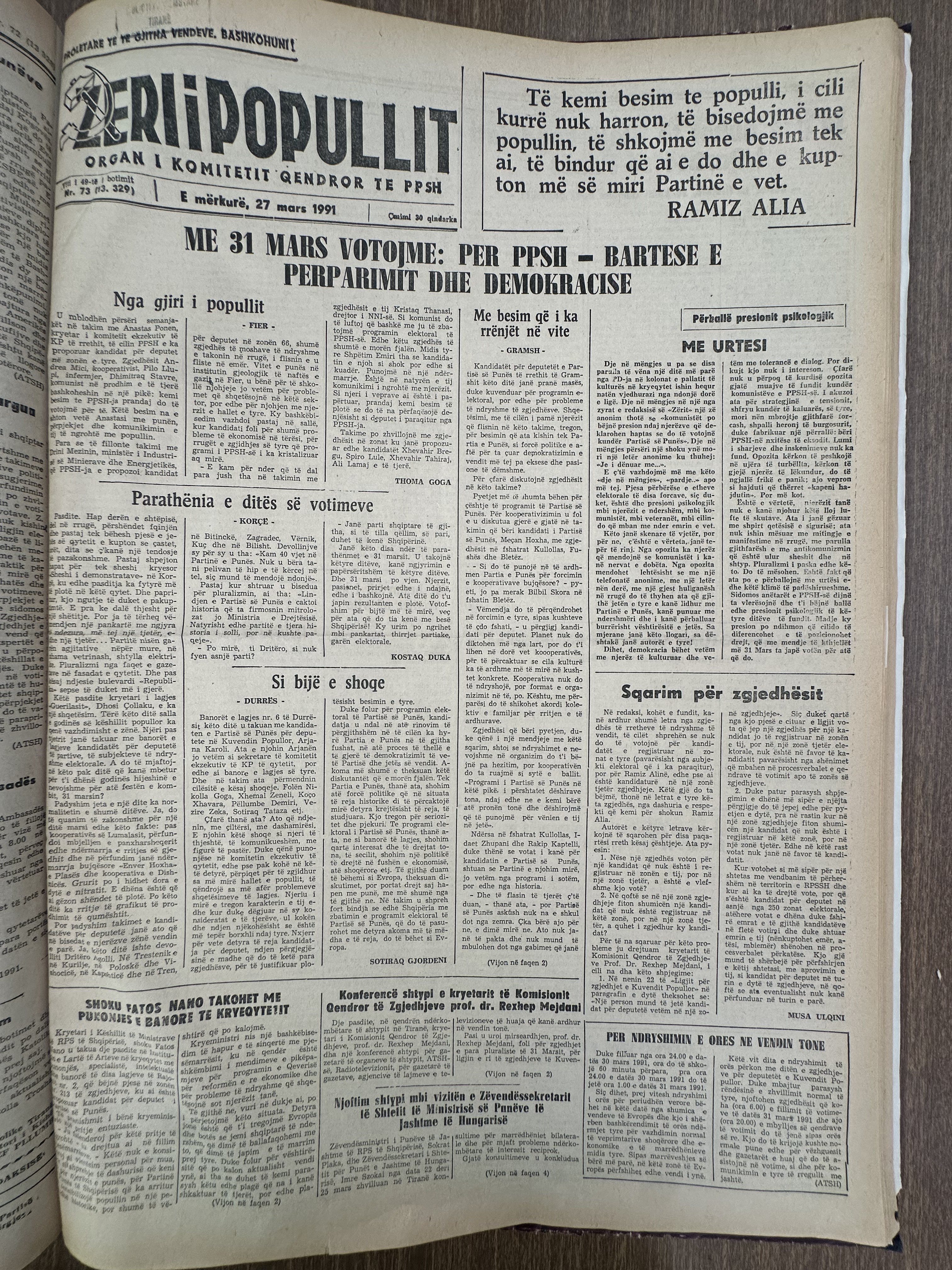 Zëri i Popullit 1991-03-27