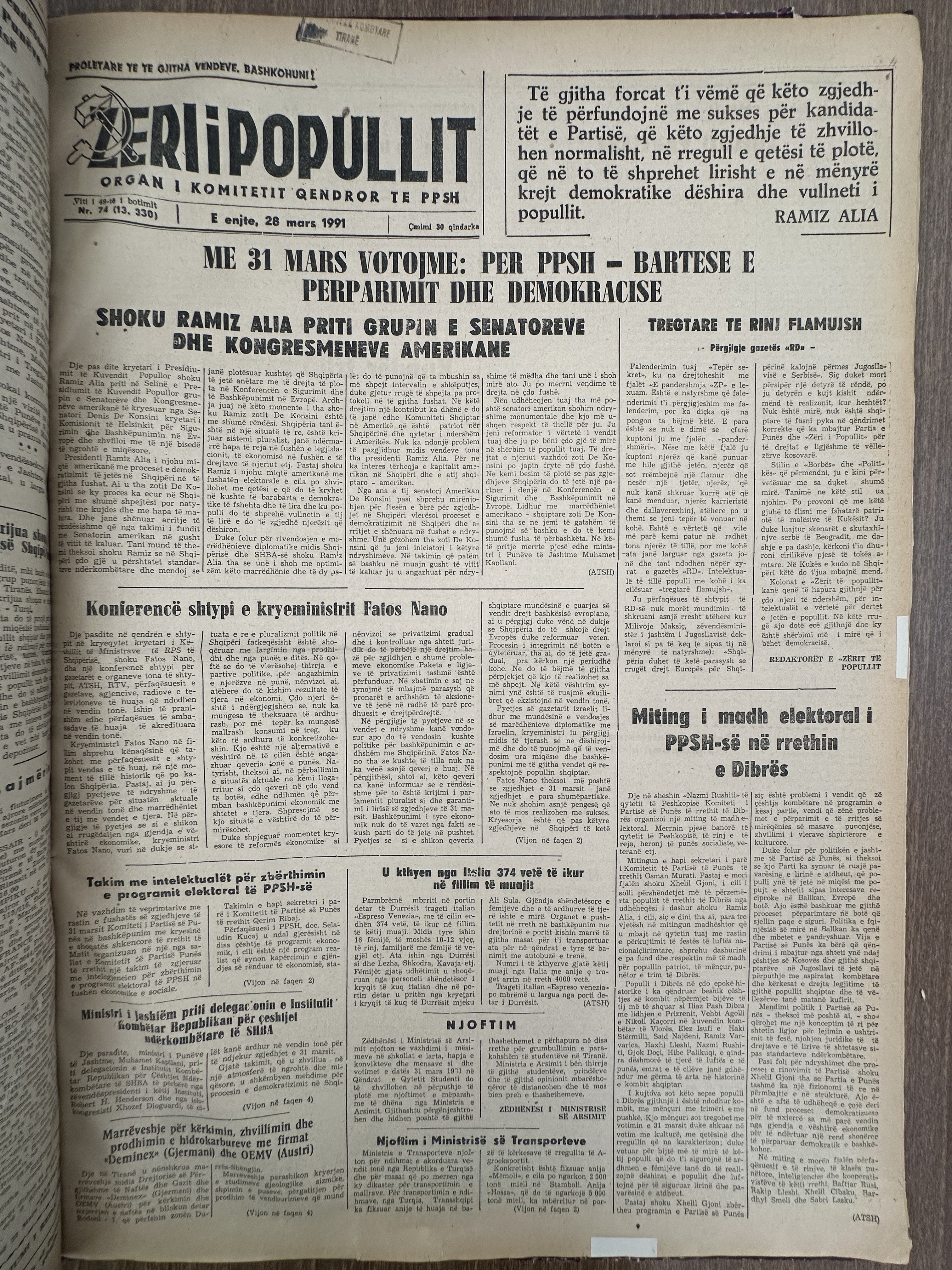Zëri i Popullit 1991-03-28
