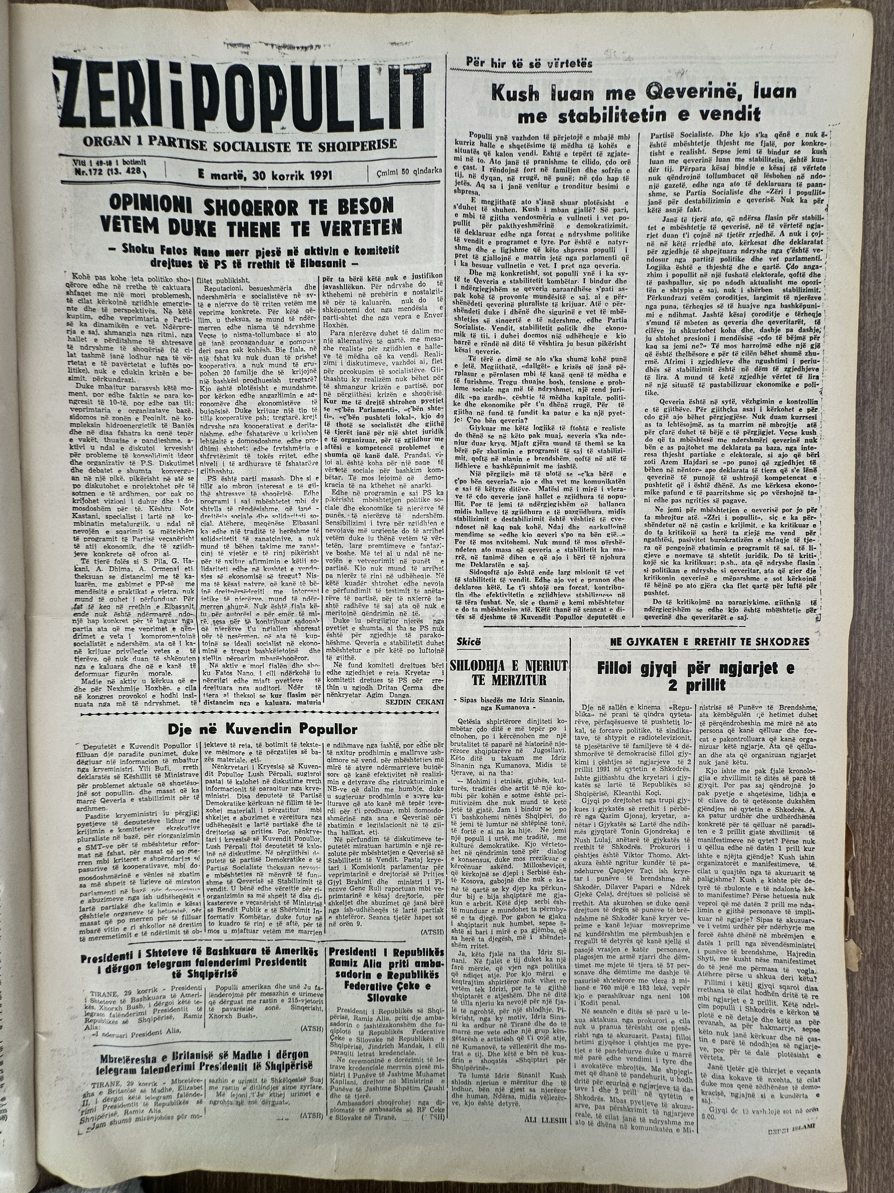 Zëri i Popullit 1991-07-30