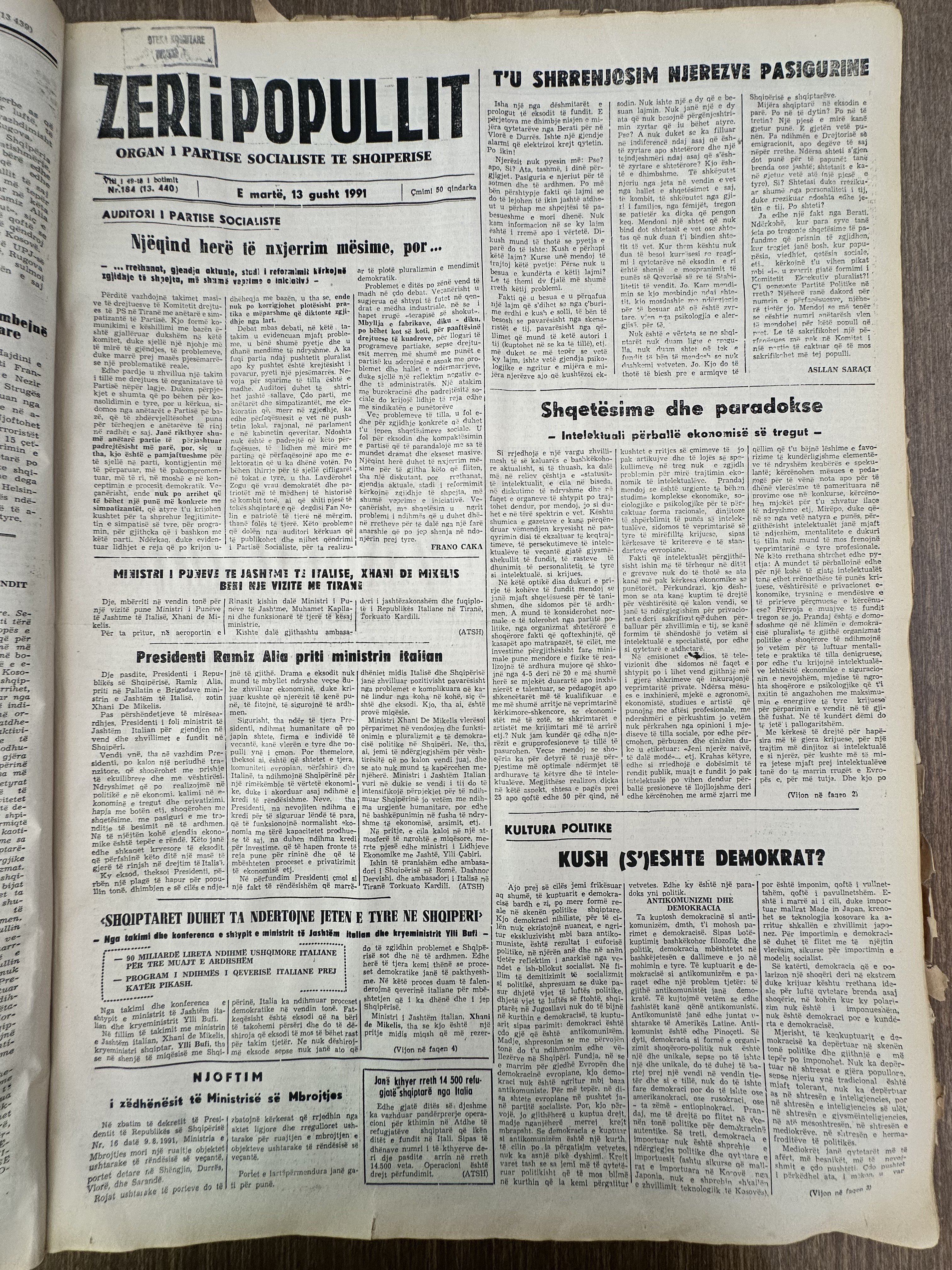 Zëri i Popullit 1991-08-13