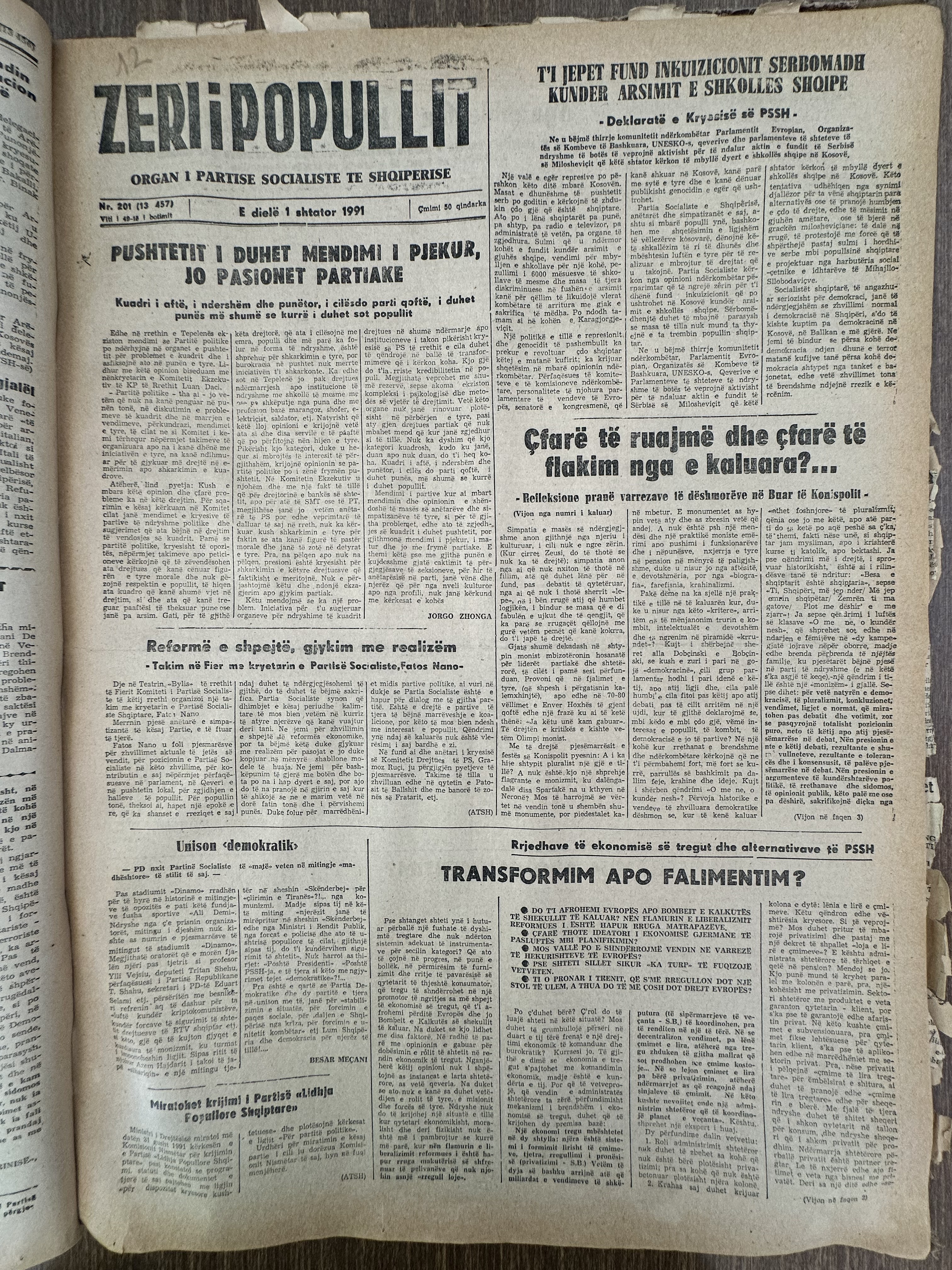 Zëri i Popullit 1991-09-01