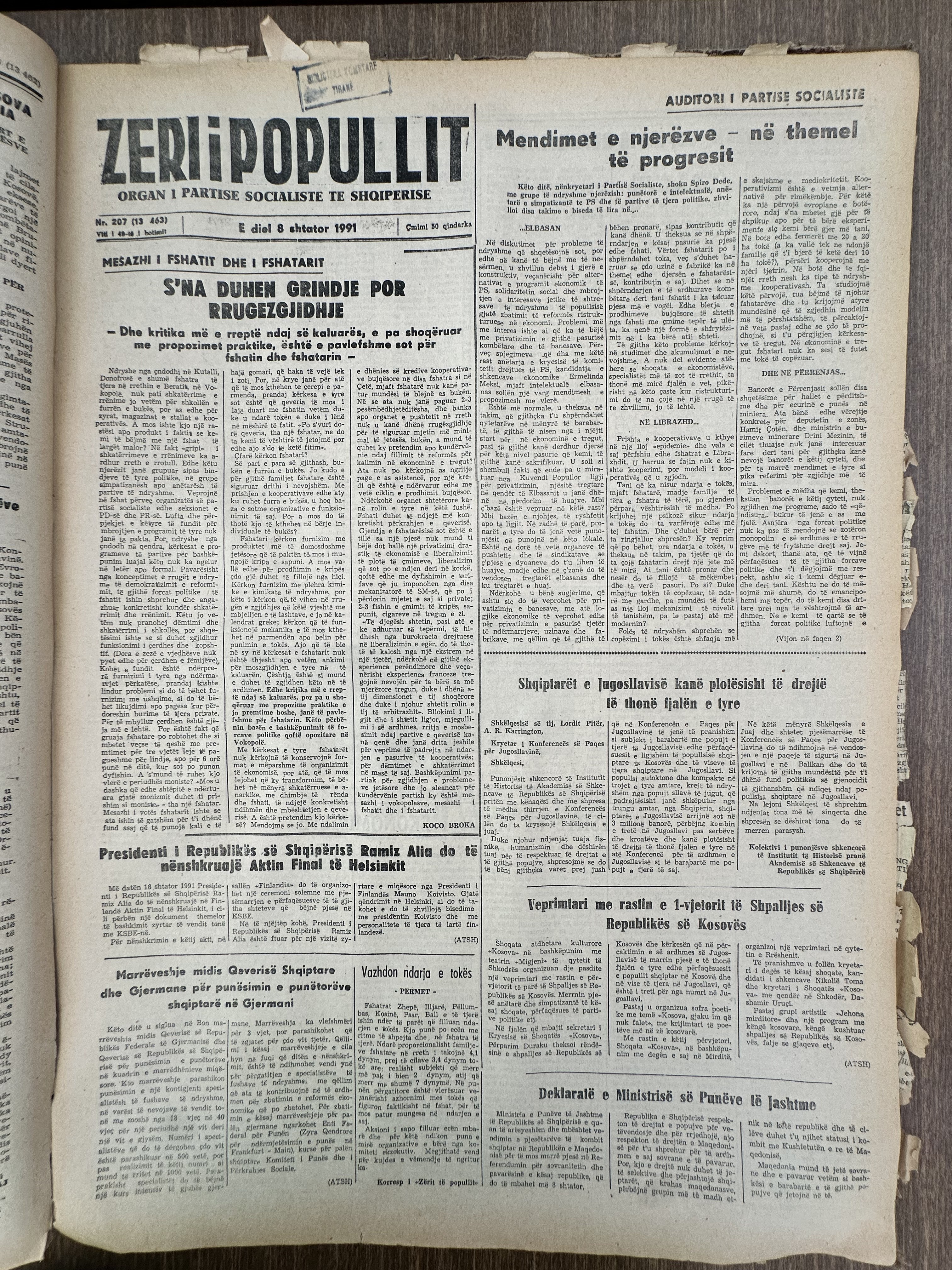 Zëri i Popullit 1991-09-08