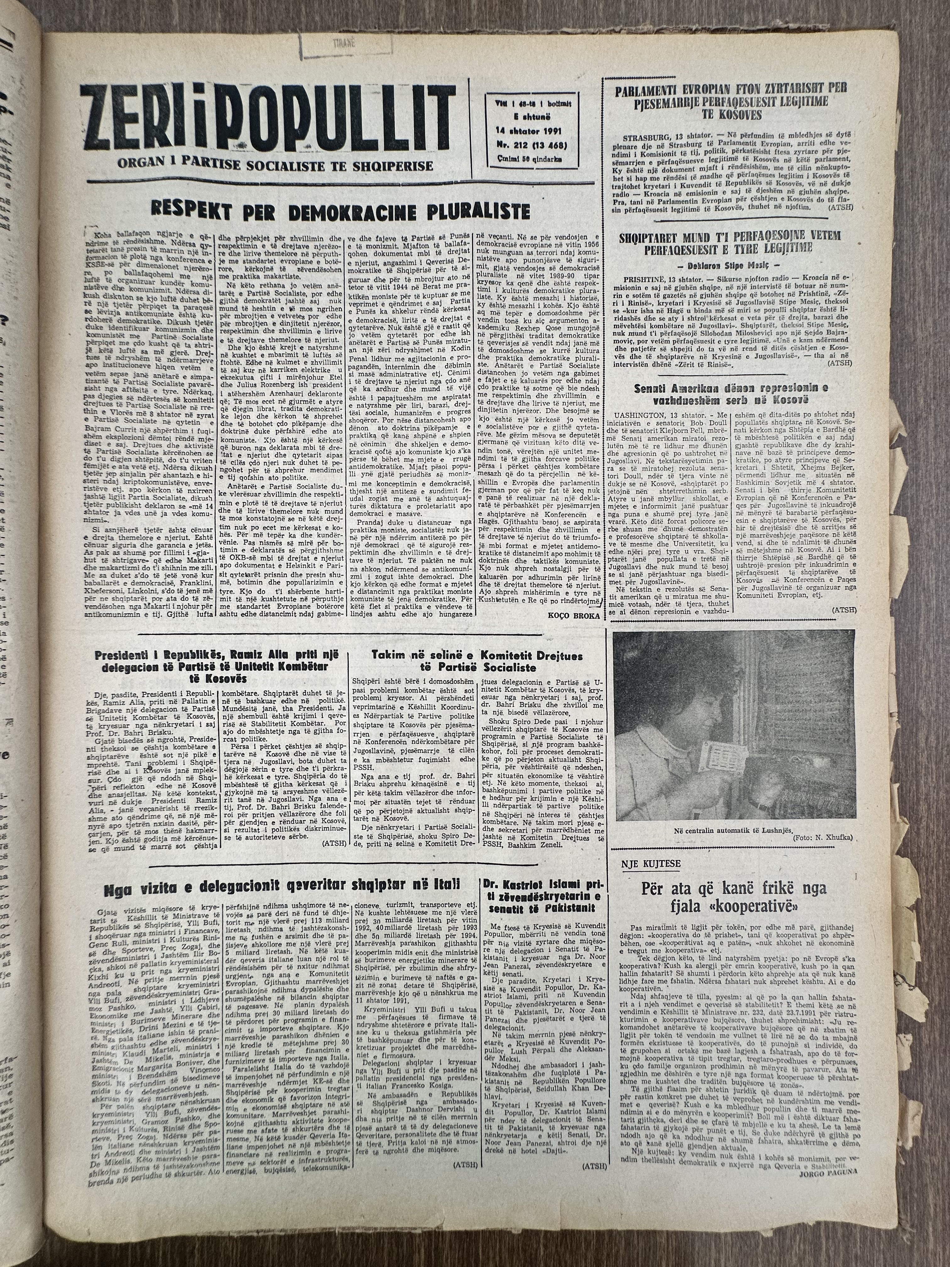 Zëri i Popullit 1991-09-14