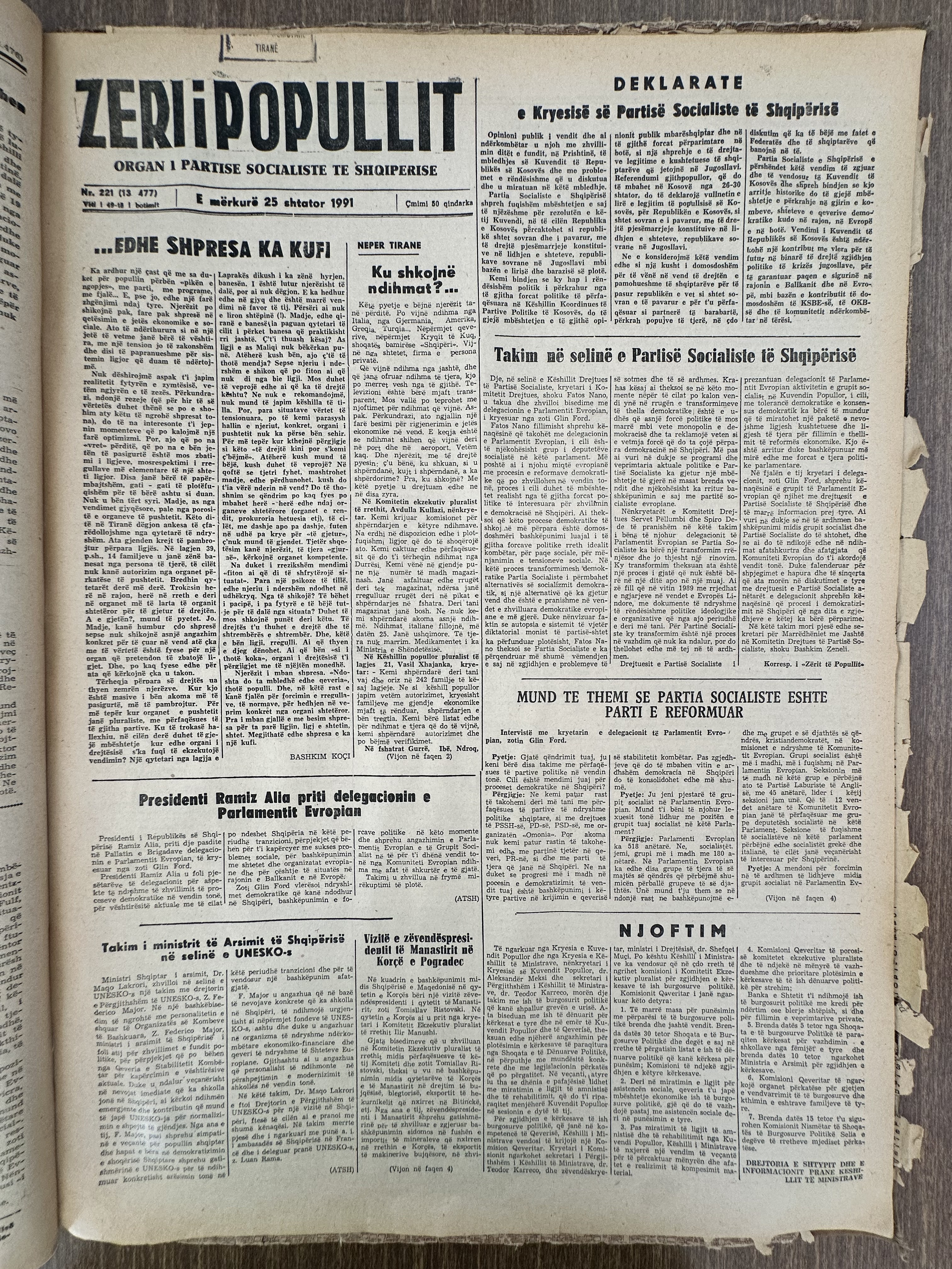 Zëri i Popullit 1991-09-25