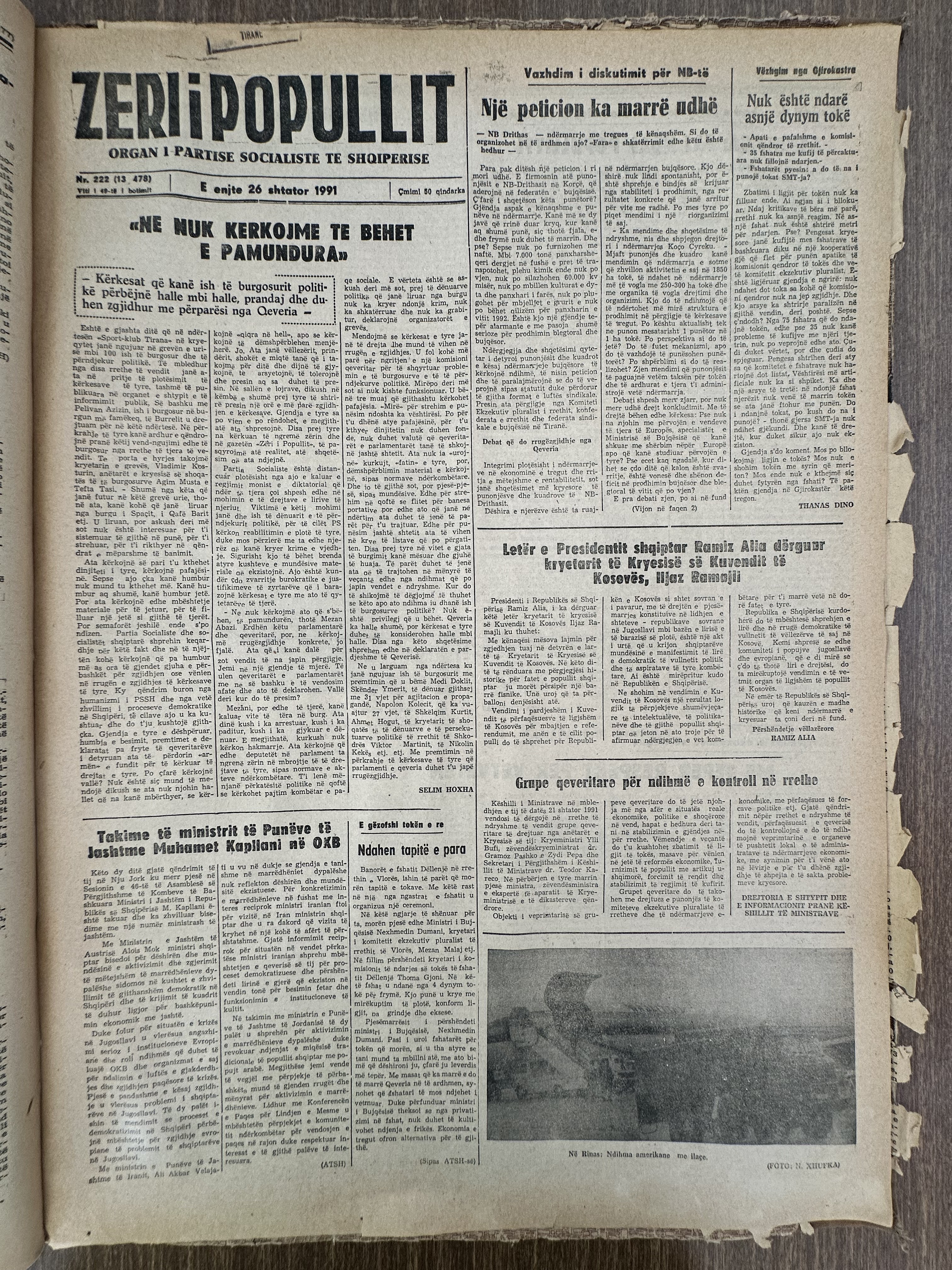 Zëri i Popullit 1991-09-26