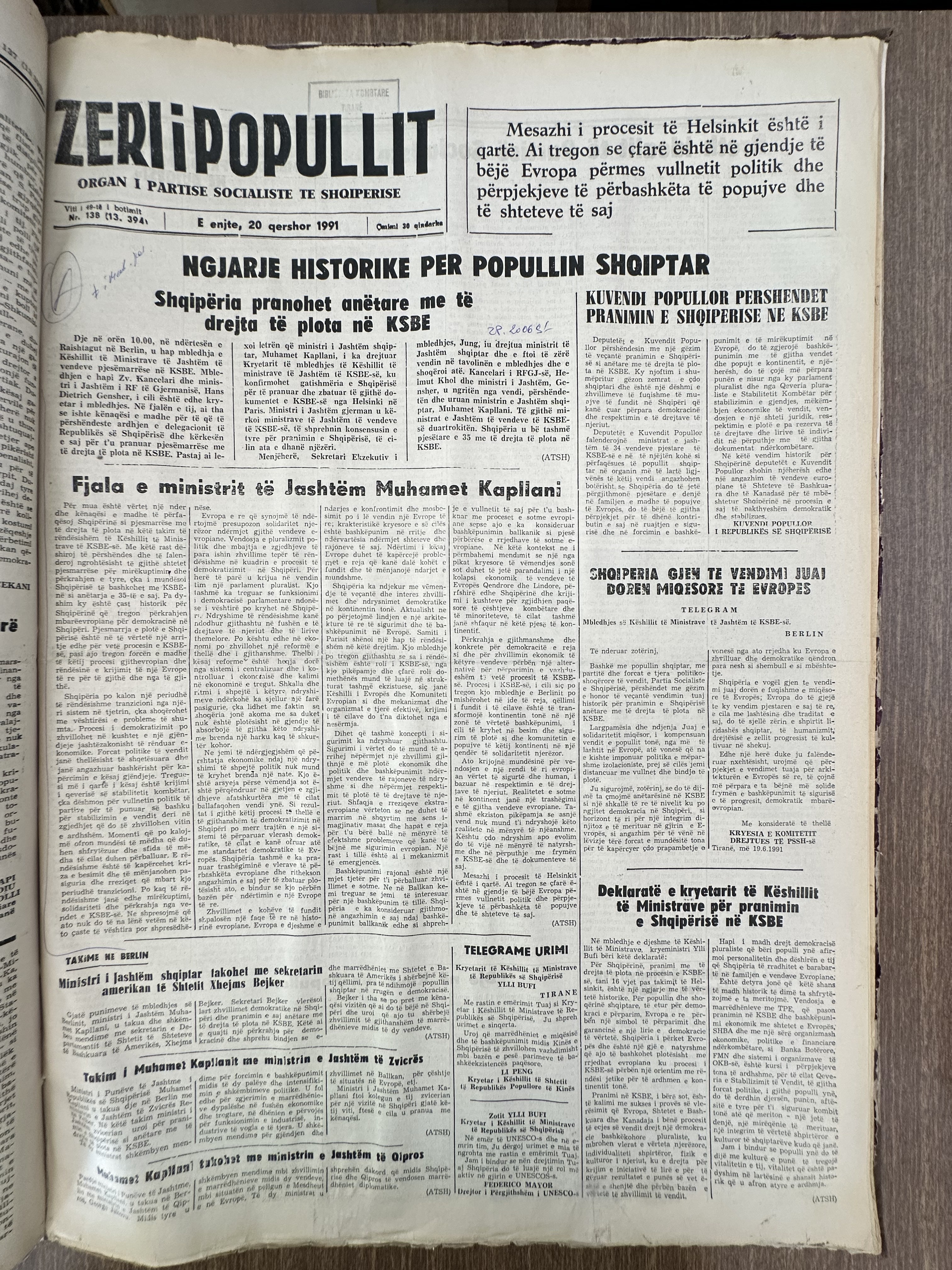 Zëri i Popullit 1991-06-20