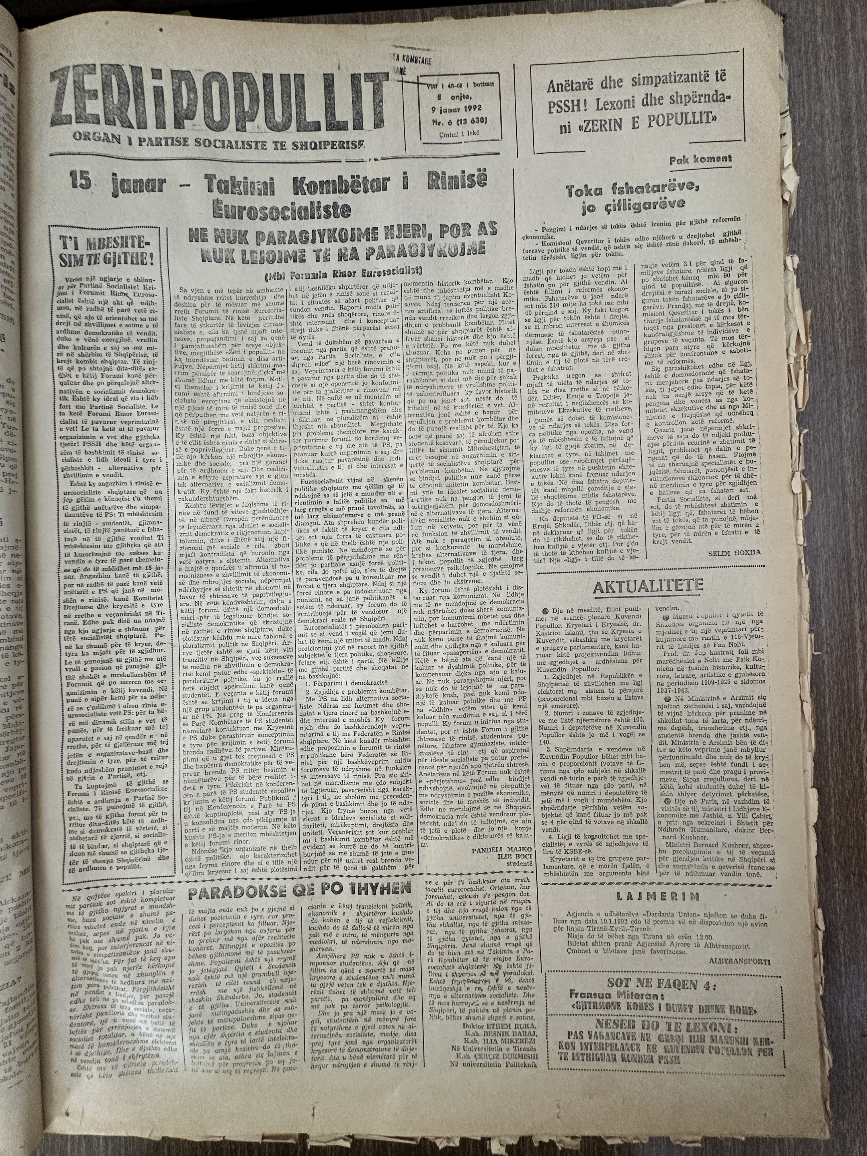 Zëri i Popullit 1992-06-09
