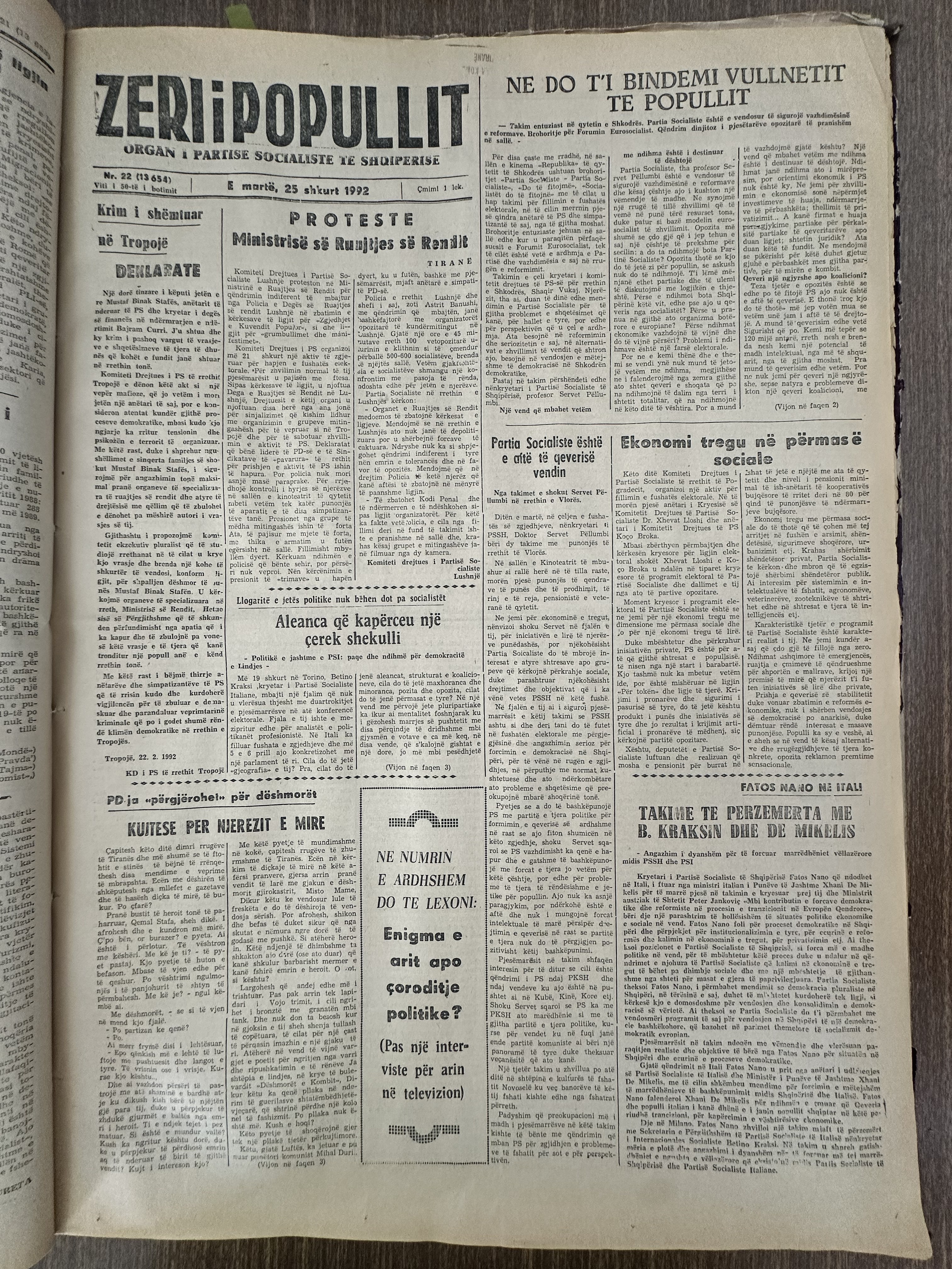 Zëri i Popullit 1992-02-25