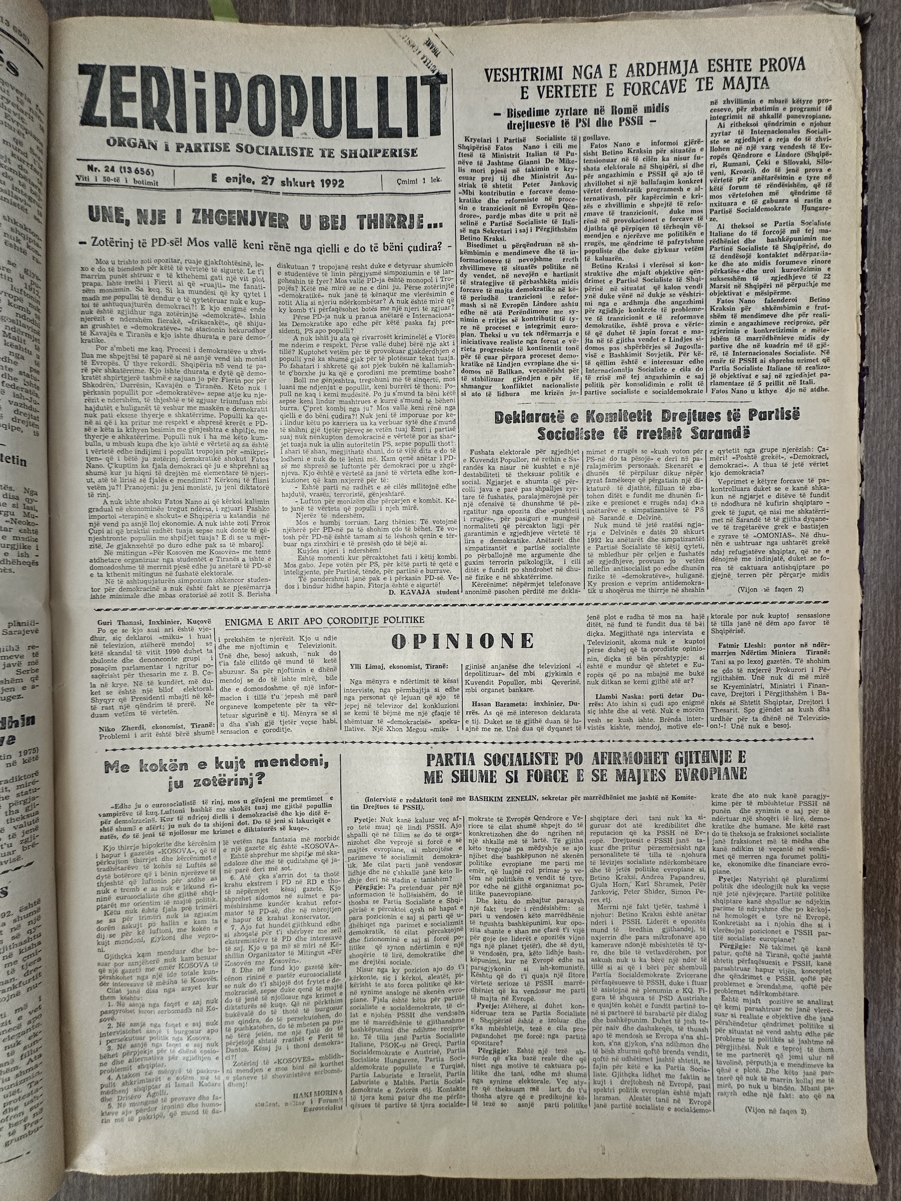 Zëri i Popullit 1992-02-27
