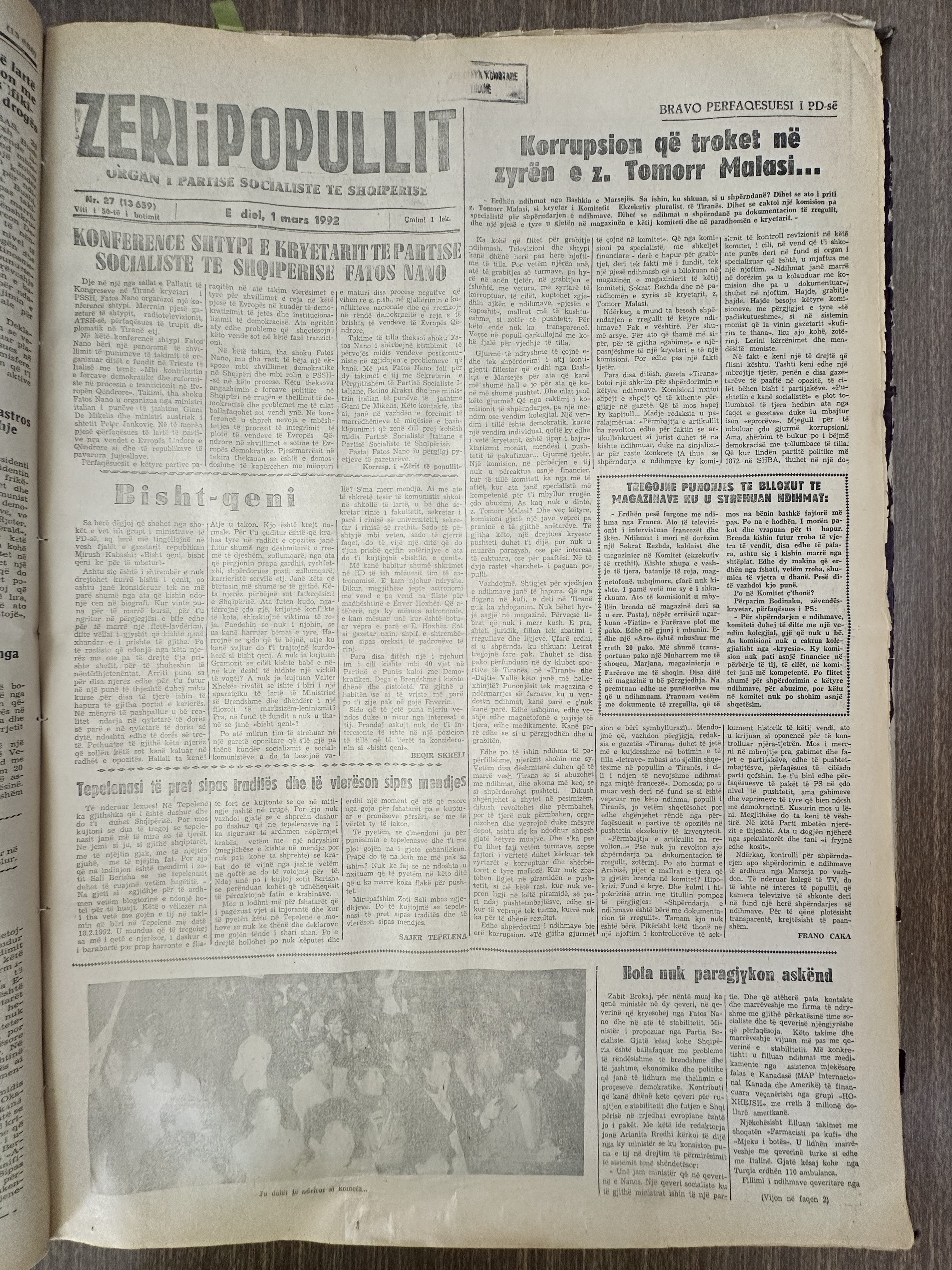 Zëri i Popullit 1992-03-01
